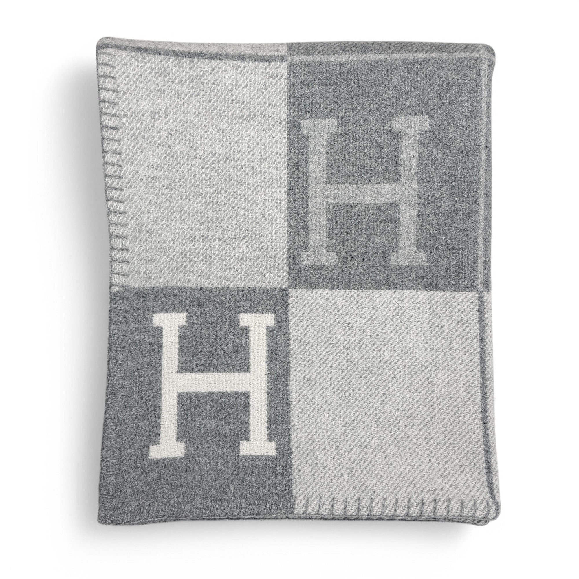 Hermes Ecru / Gris Clair Avalon Throw Blanket