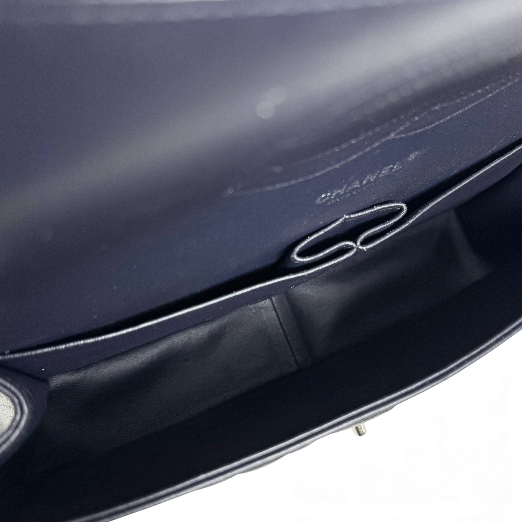 Chanel Blue Lambskin Jumbo Classic Flap