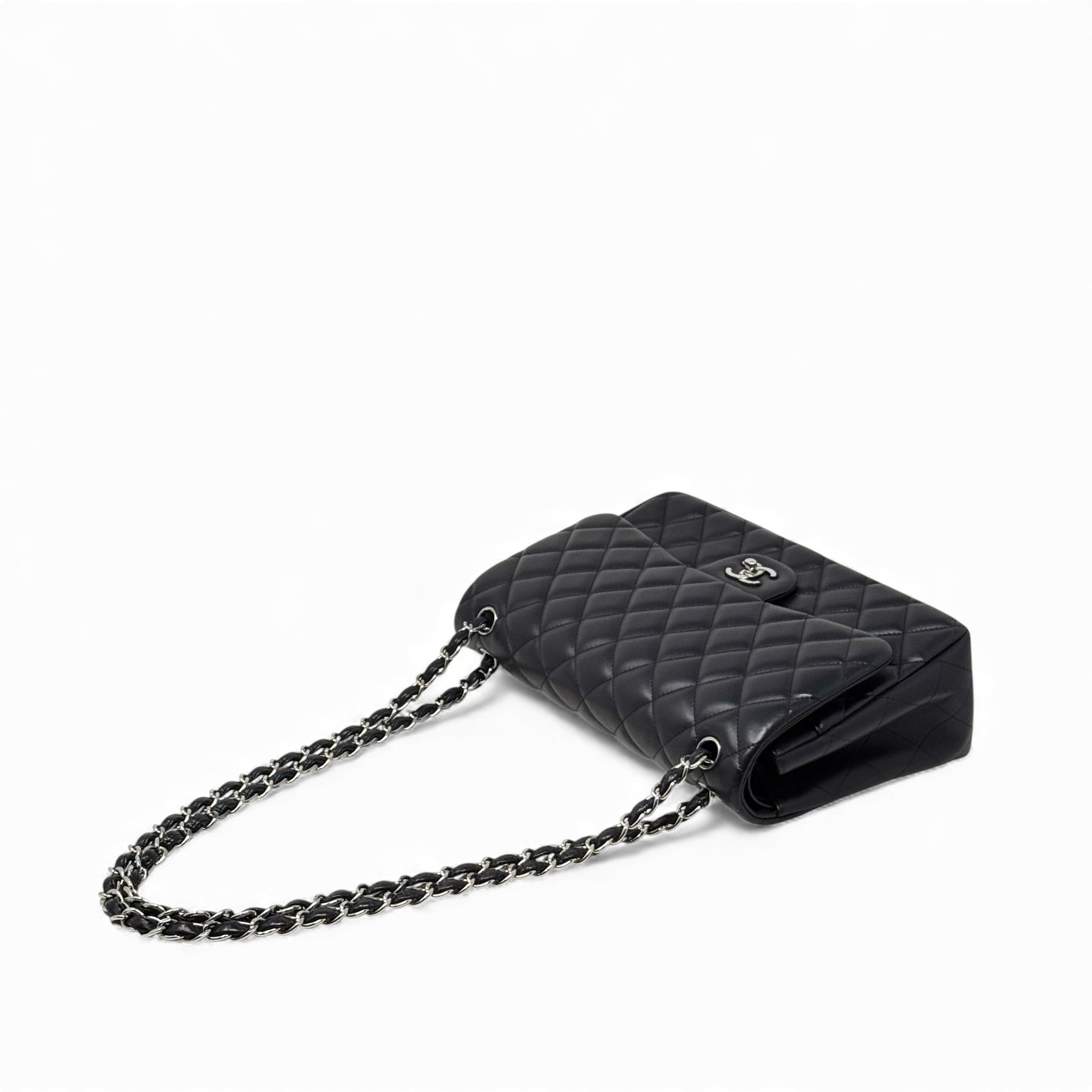 Chanel Blue Lambskin Jumbo Classic Flap