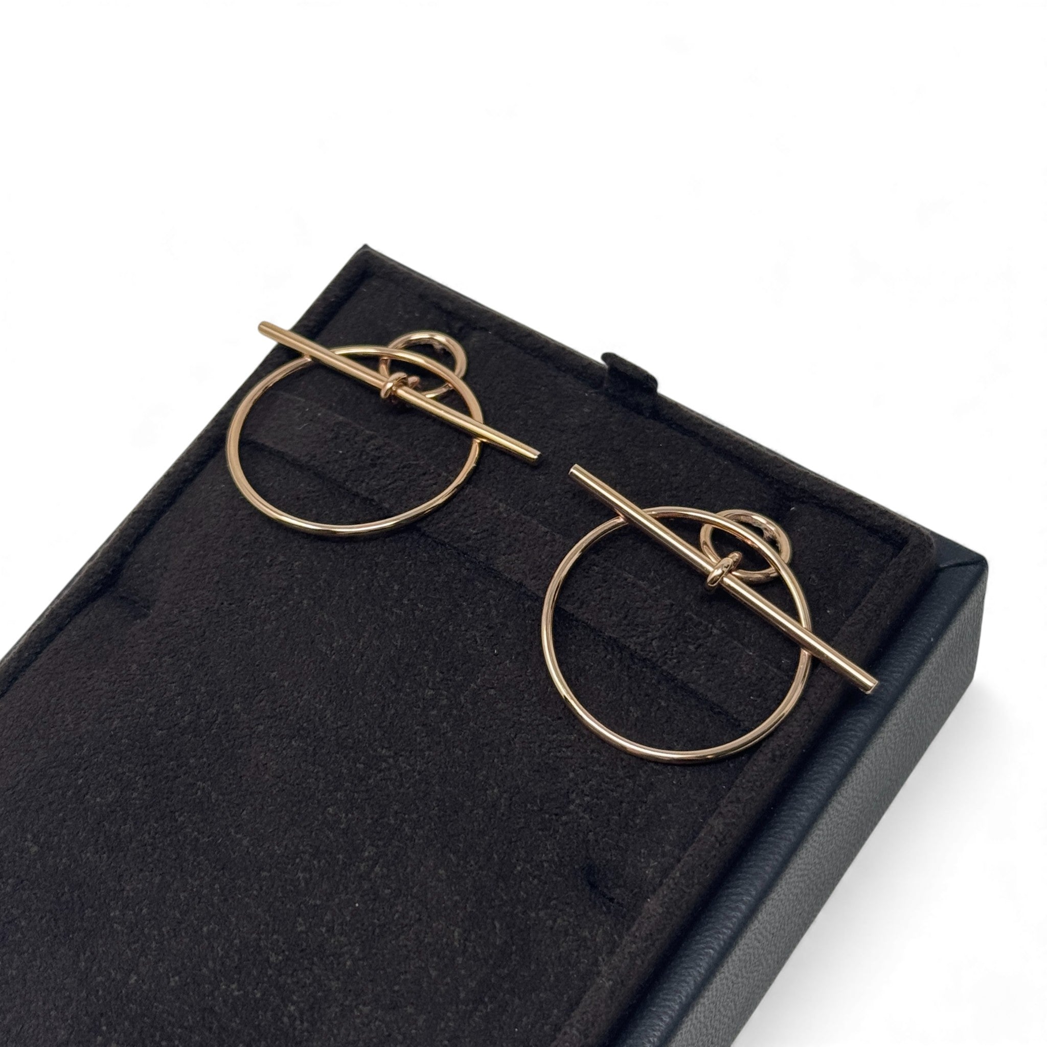 Hermes Rose Gold Small Loop Earrings