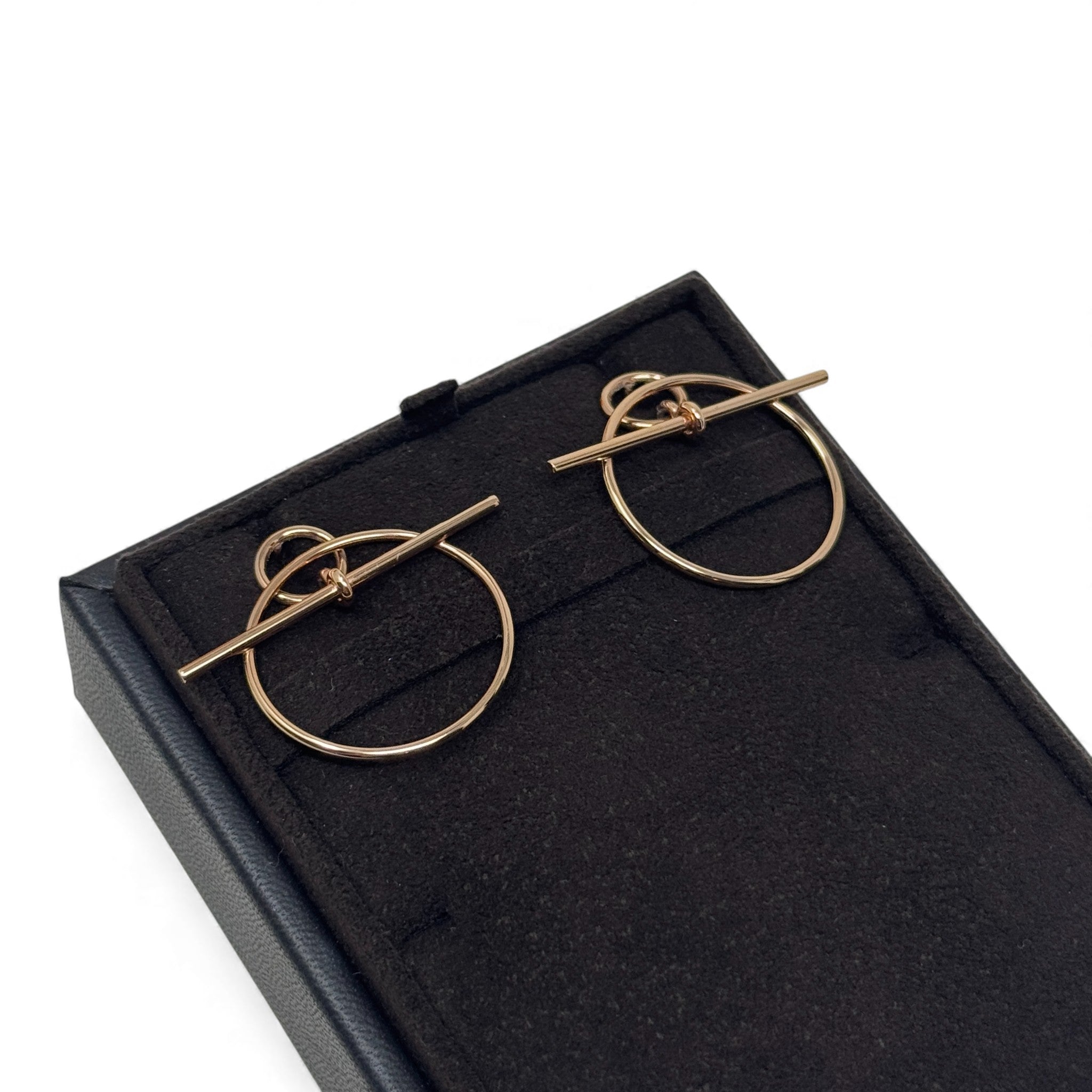 Hermes Rose Gold Small Loop Earrings