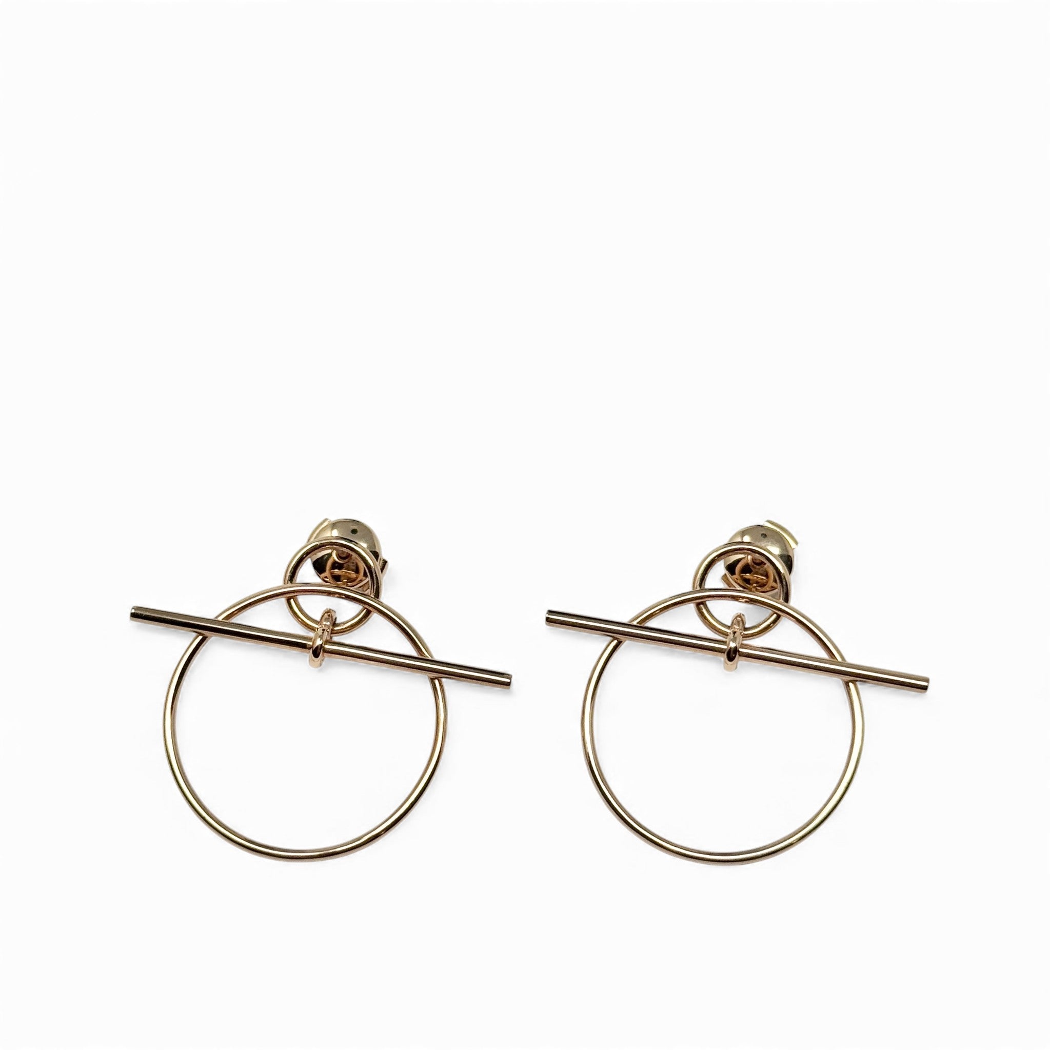 Hermes Rose Gold Small Loop Earrings