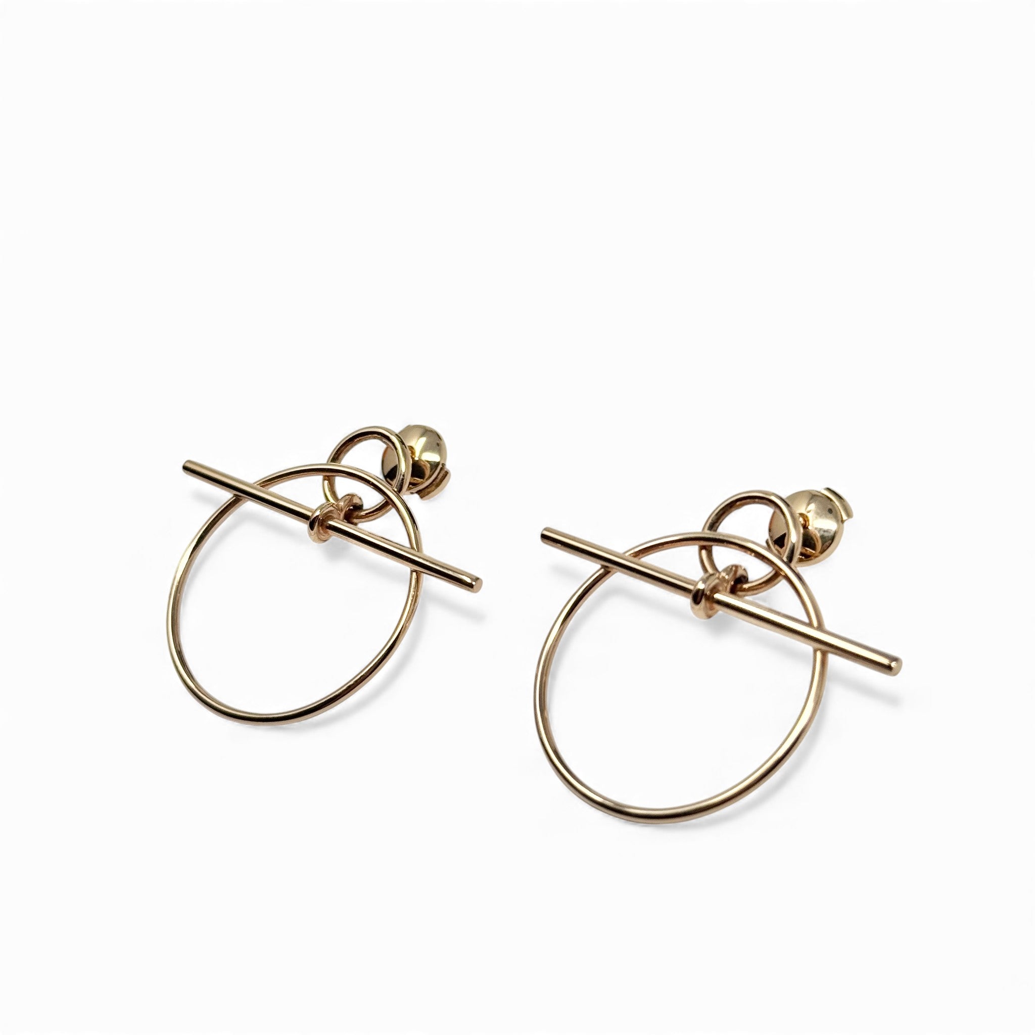 Hermes Rose Gold Small Loop Earrings