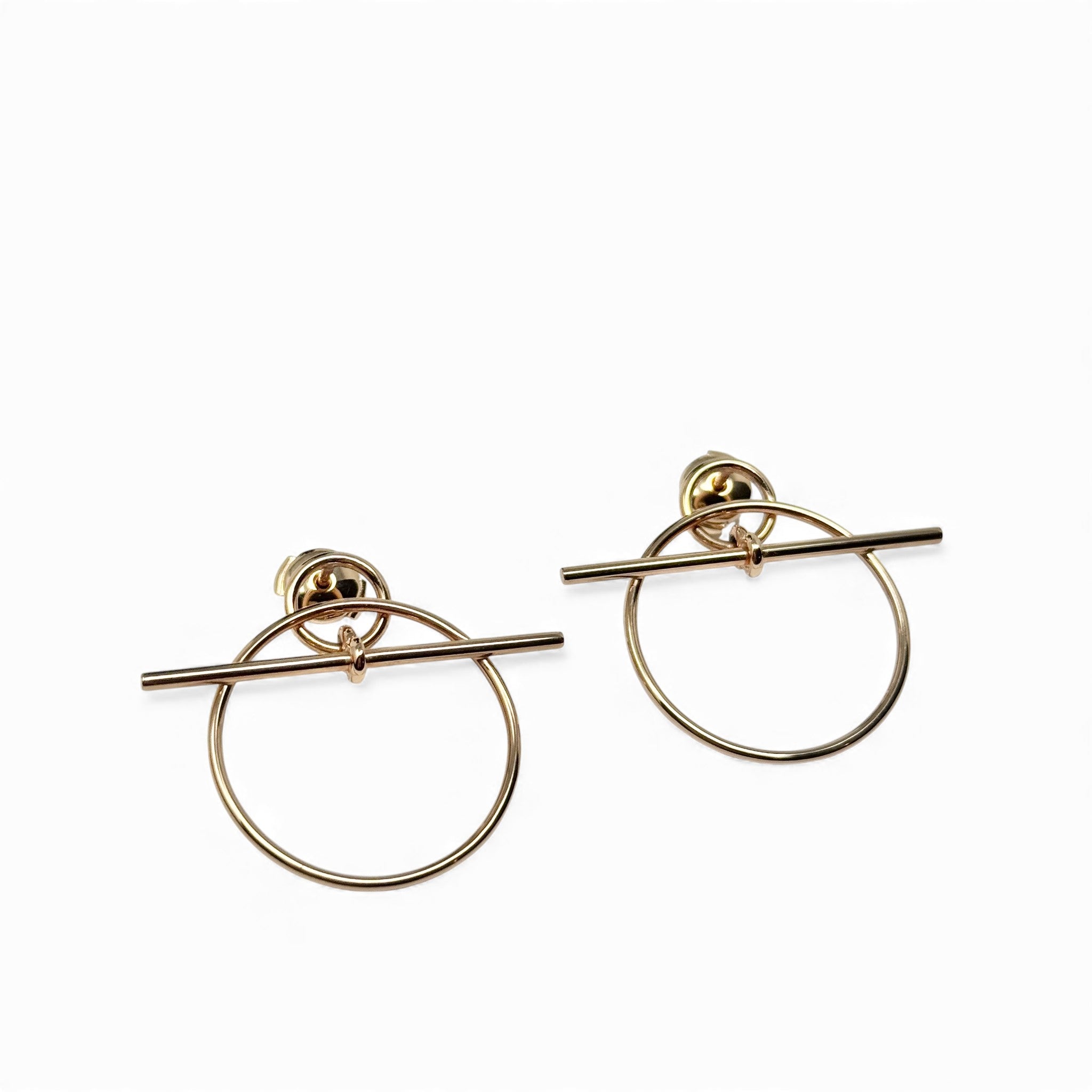 Hermes Rose Gold Small Loop Earrings