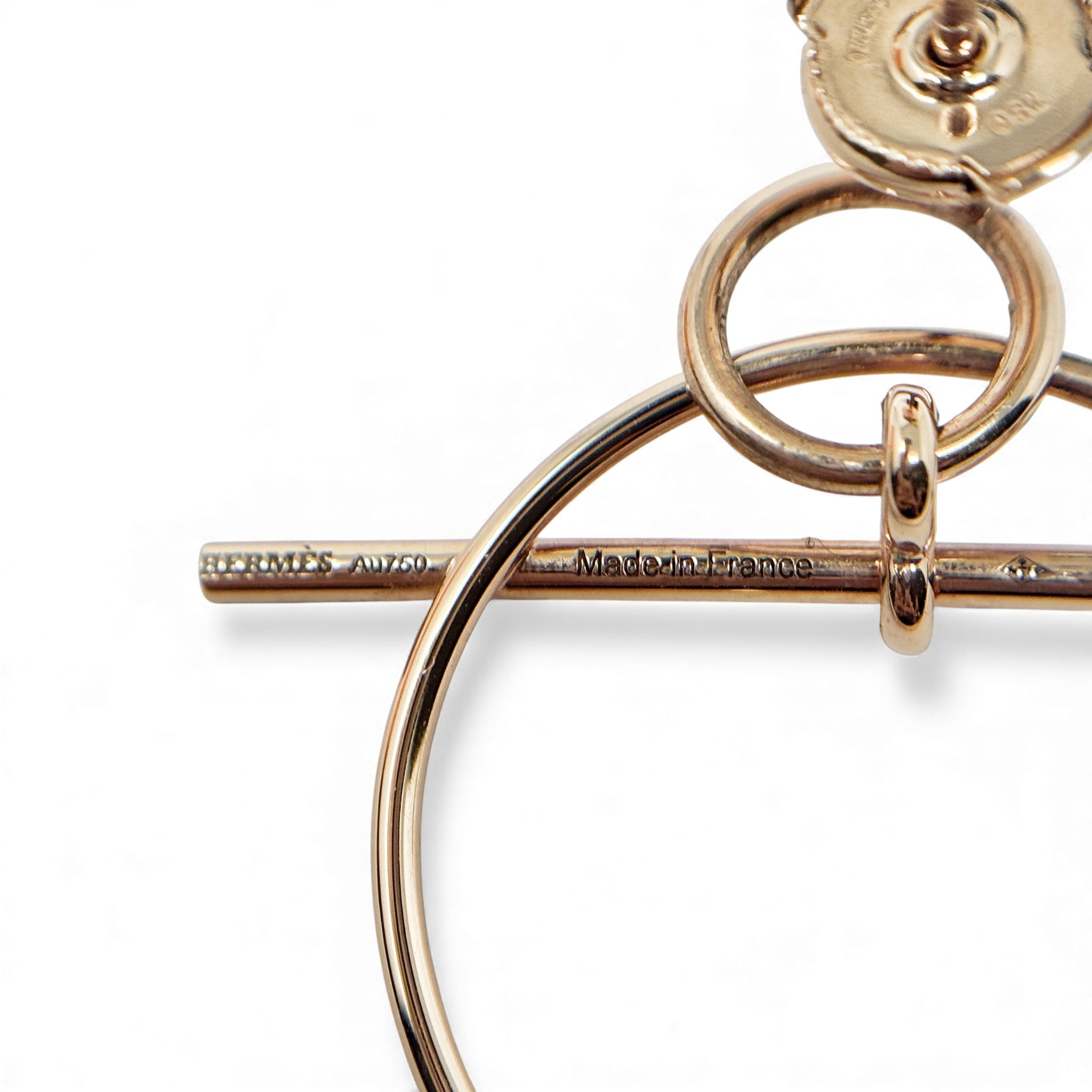 Hermes Rose Gold Small Loop Earrings