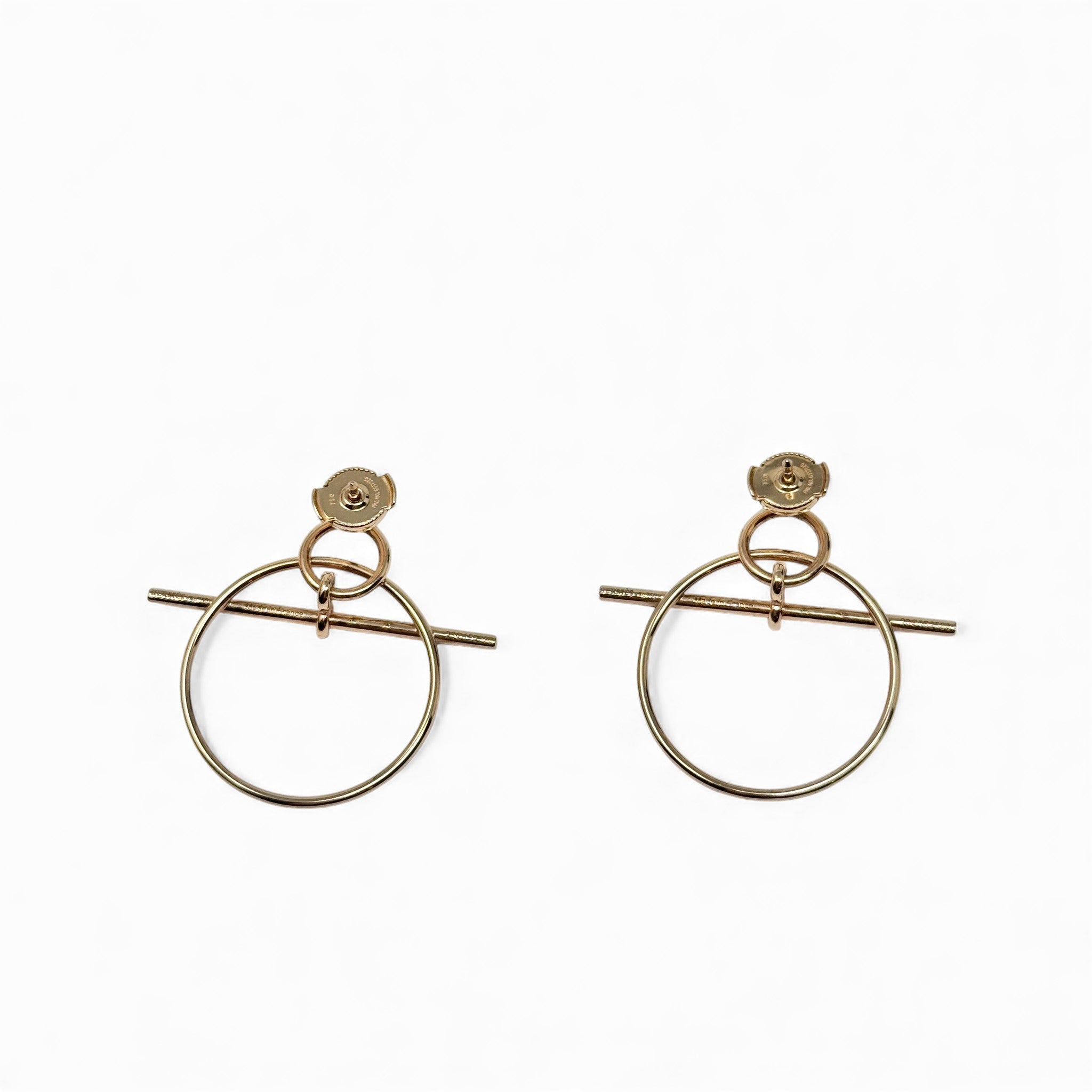 Hermes Rose Gold Small Loop Earrings