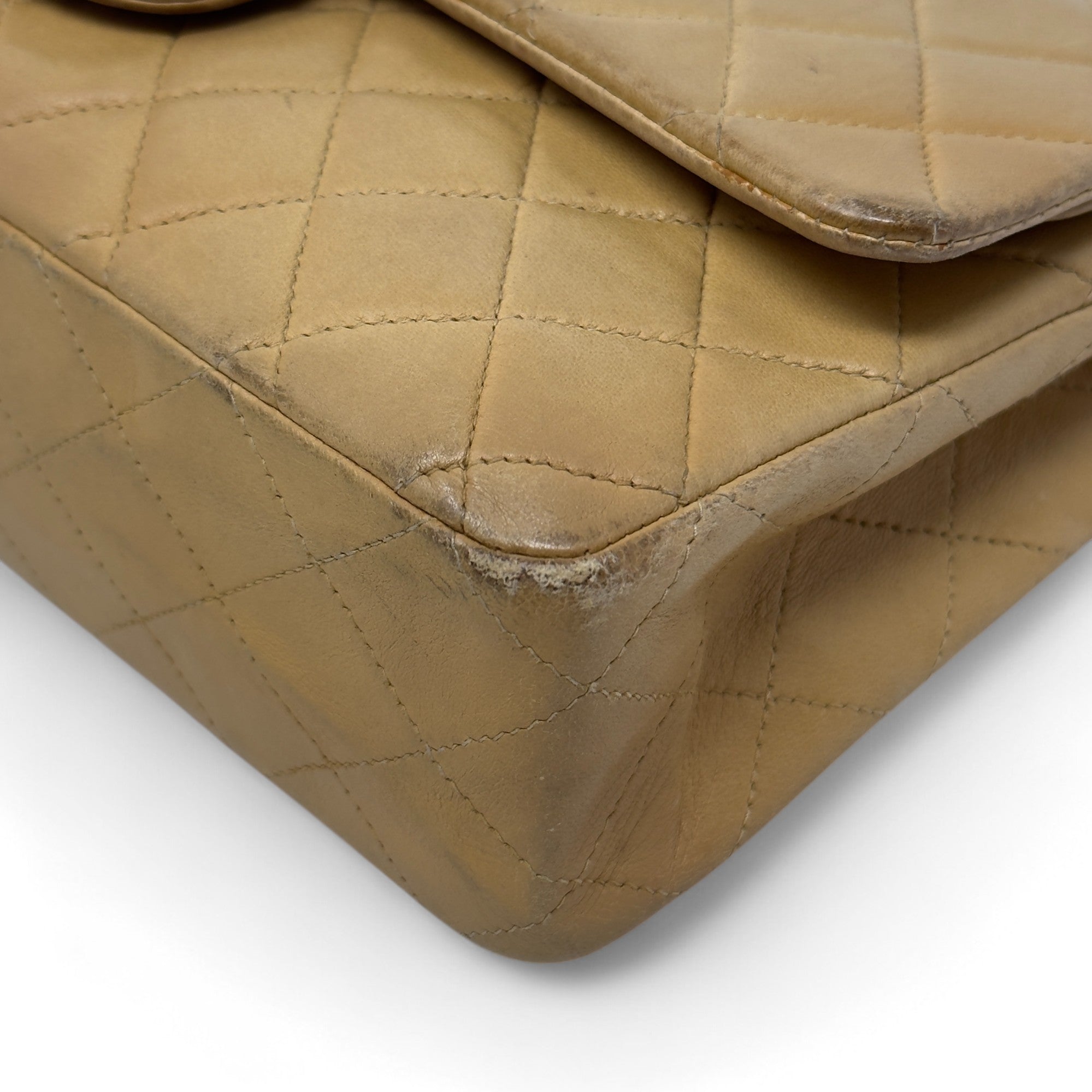Chanel Beige Medium Vintage Classic Flap