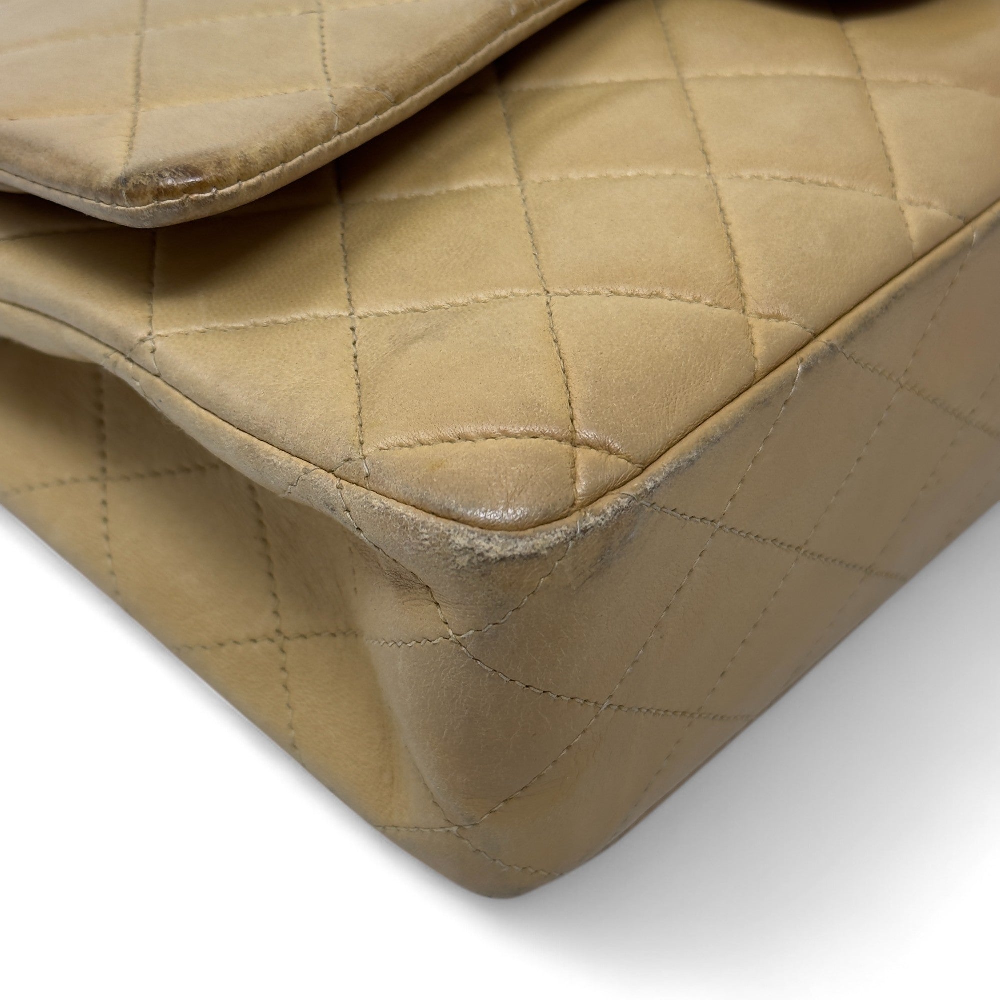 Chanel Beige Medium Vintage Classic Flap