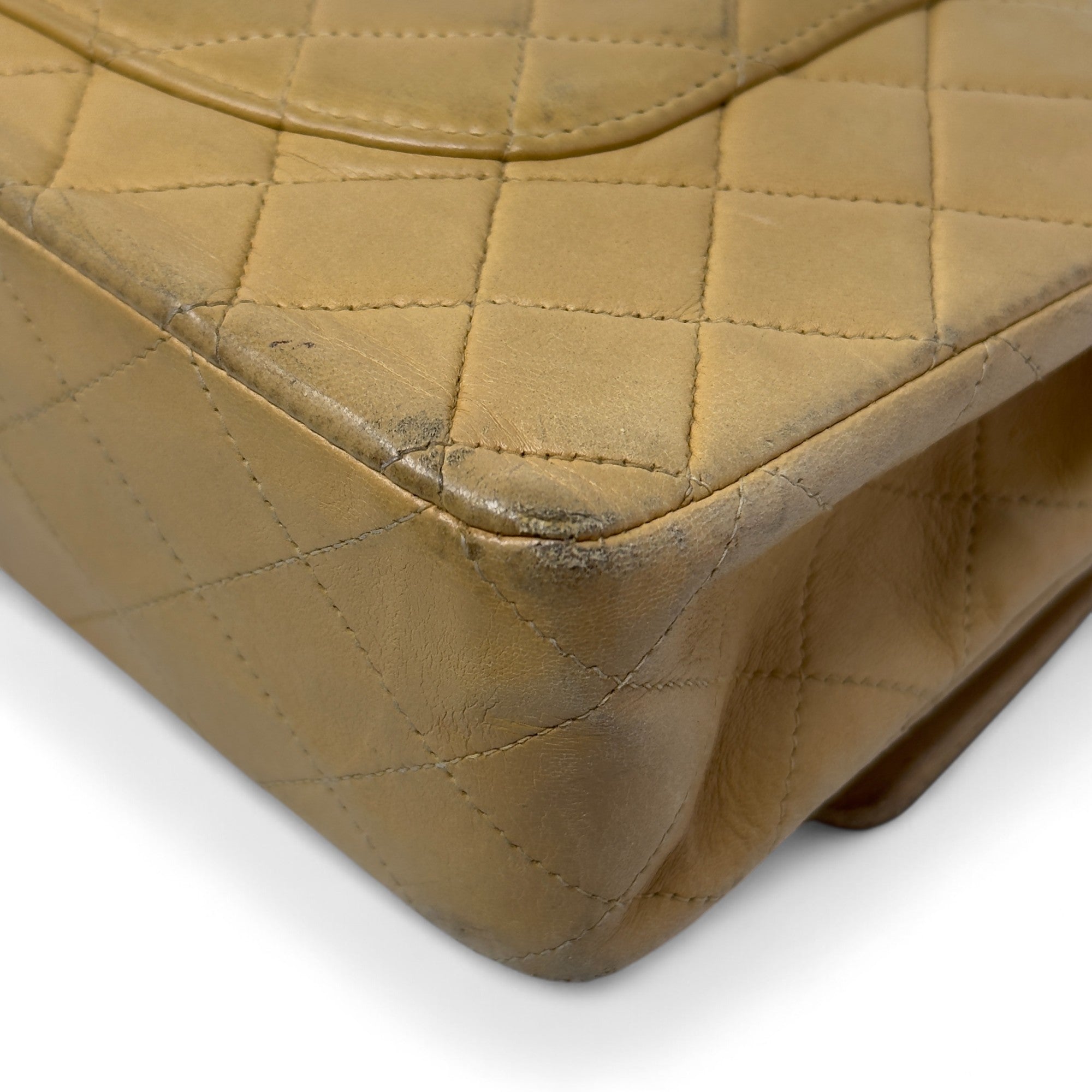 Chanel Beige Medium Vintage Classic Flap