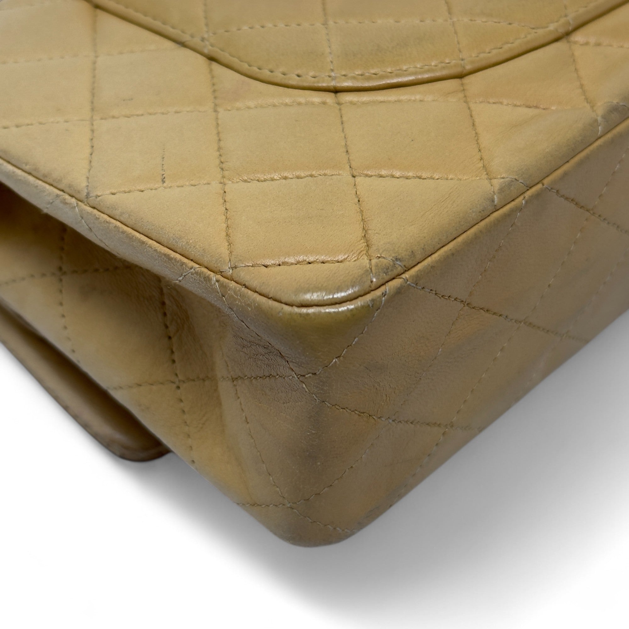Chanel Beige Medium Vintage Classic Flap