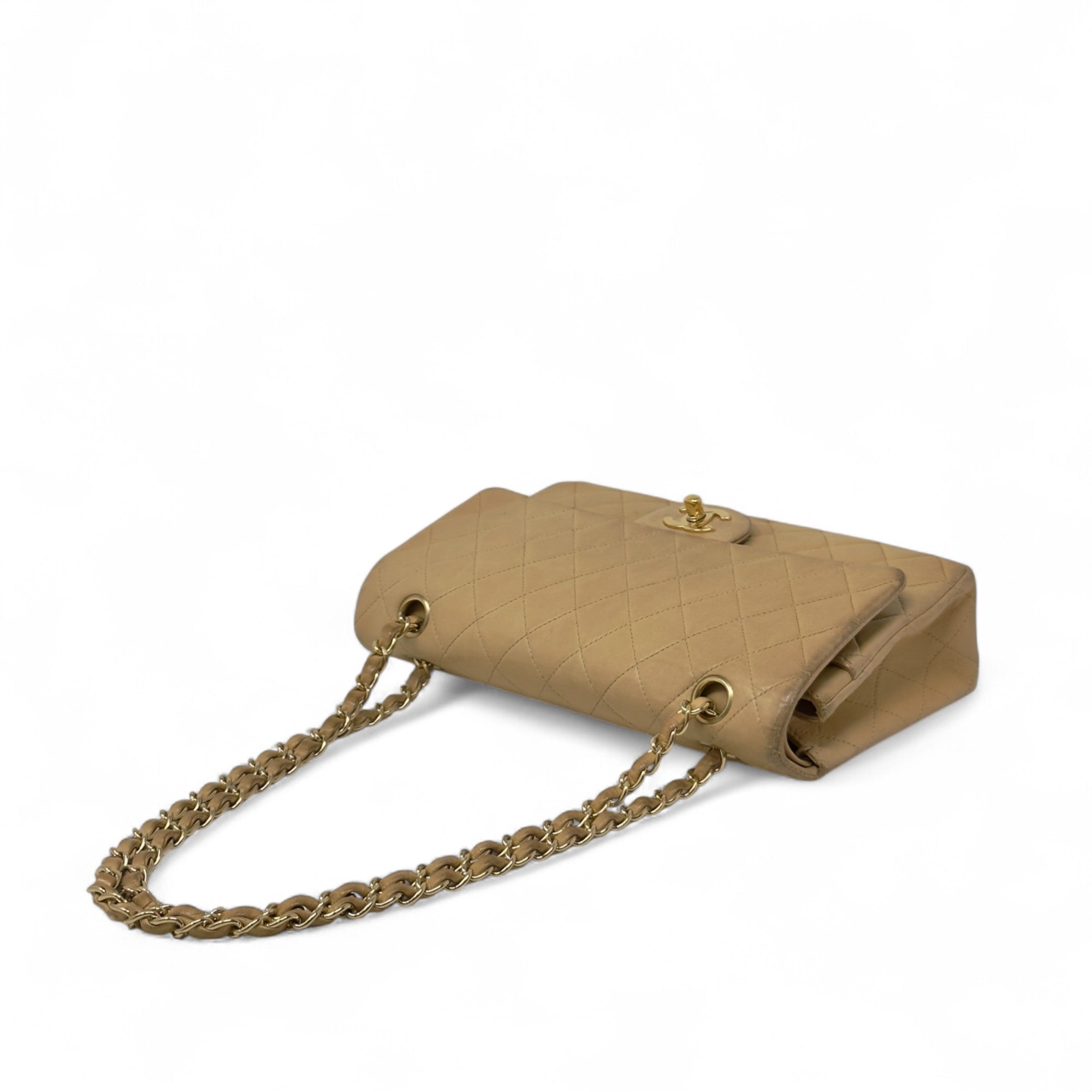 Chanel Beige Medium Vintage Classic Flap