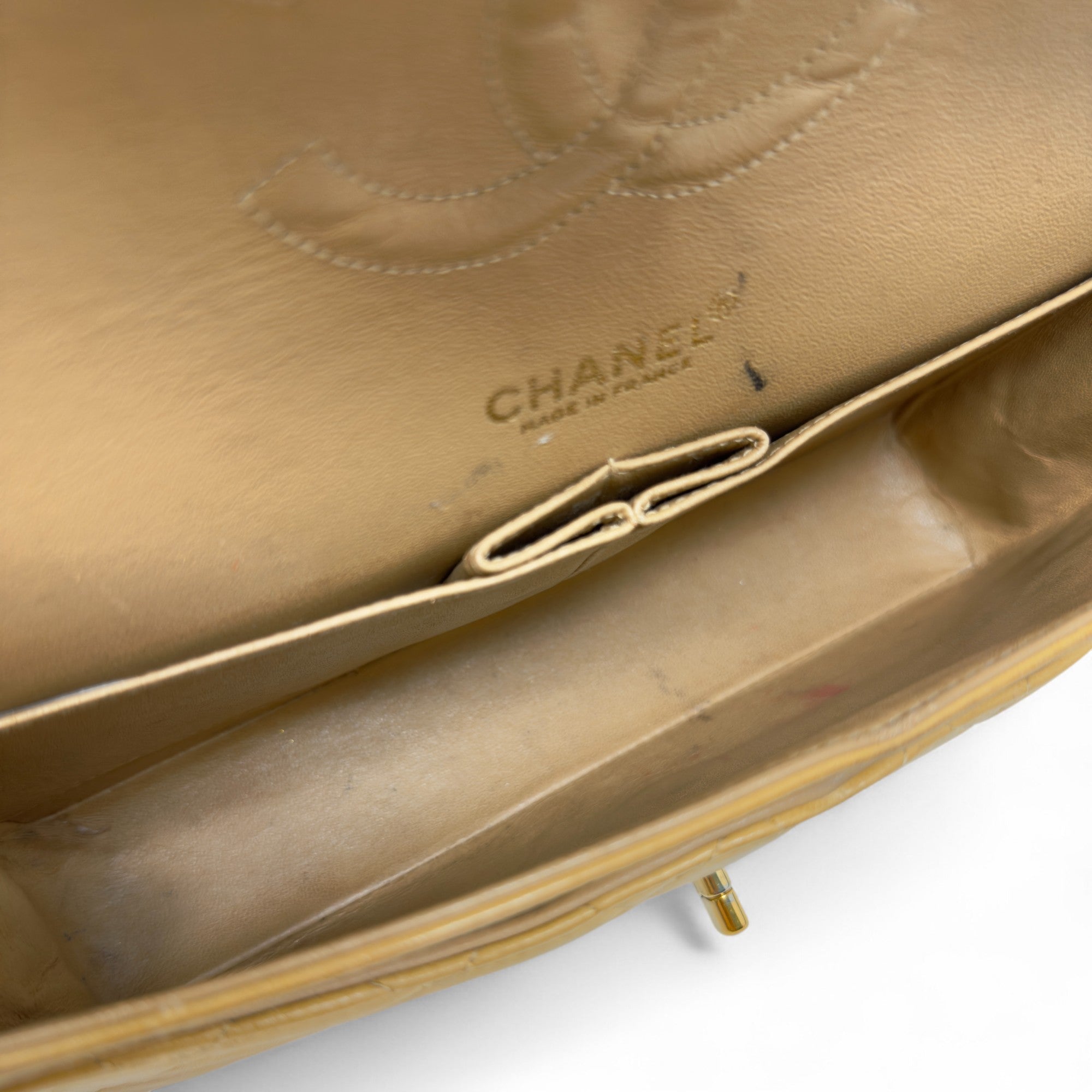 Chanel Beige Medium Vintage Classic Flap