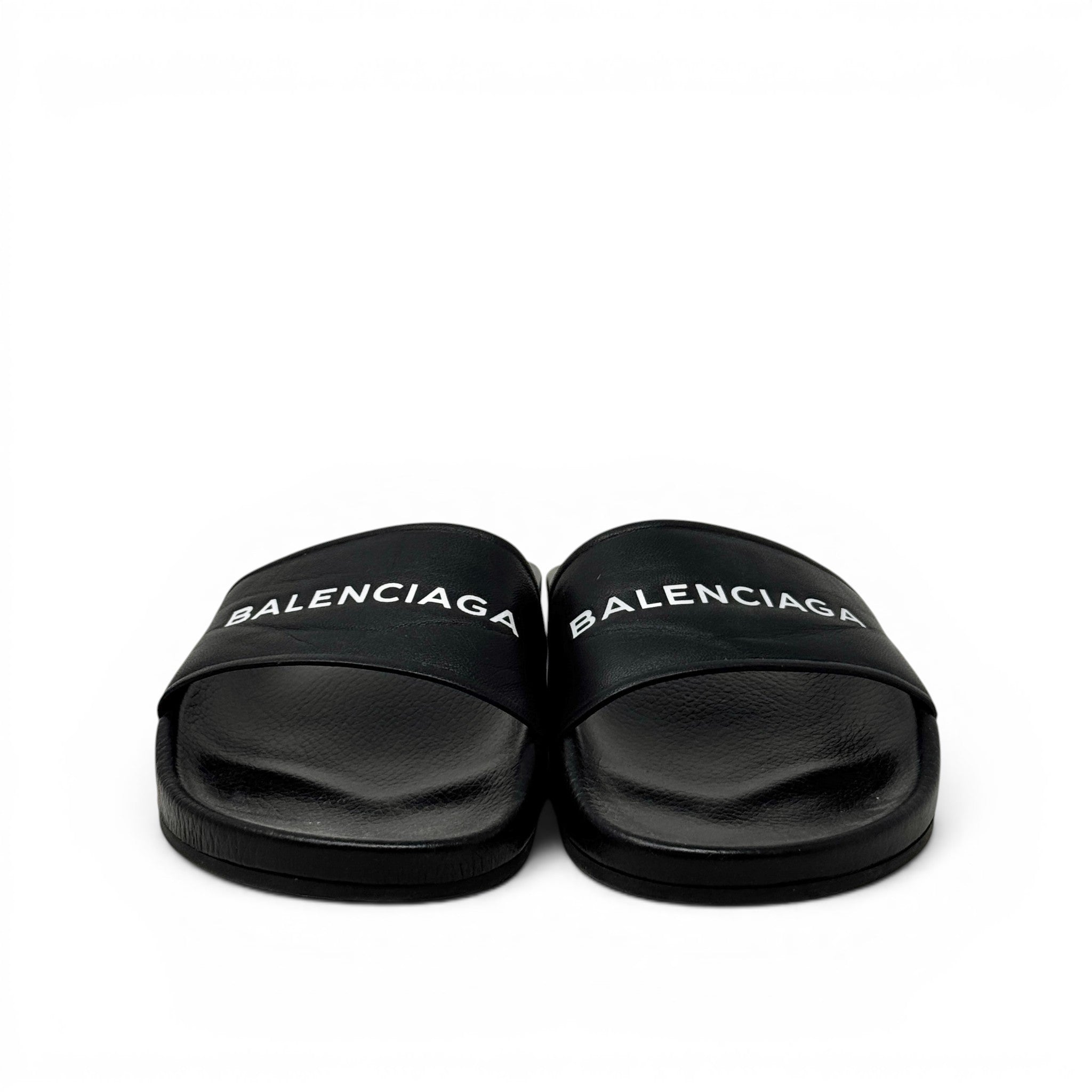 Balenciaga Black Logo Slides