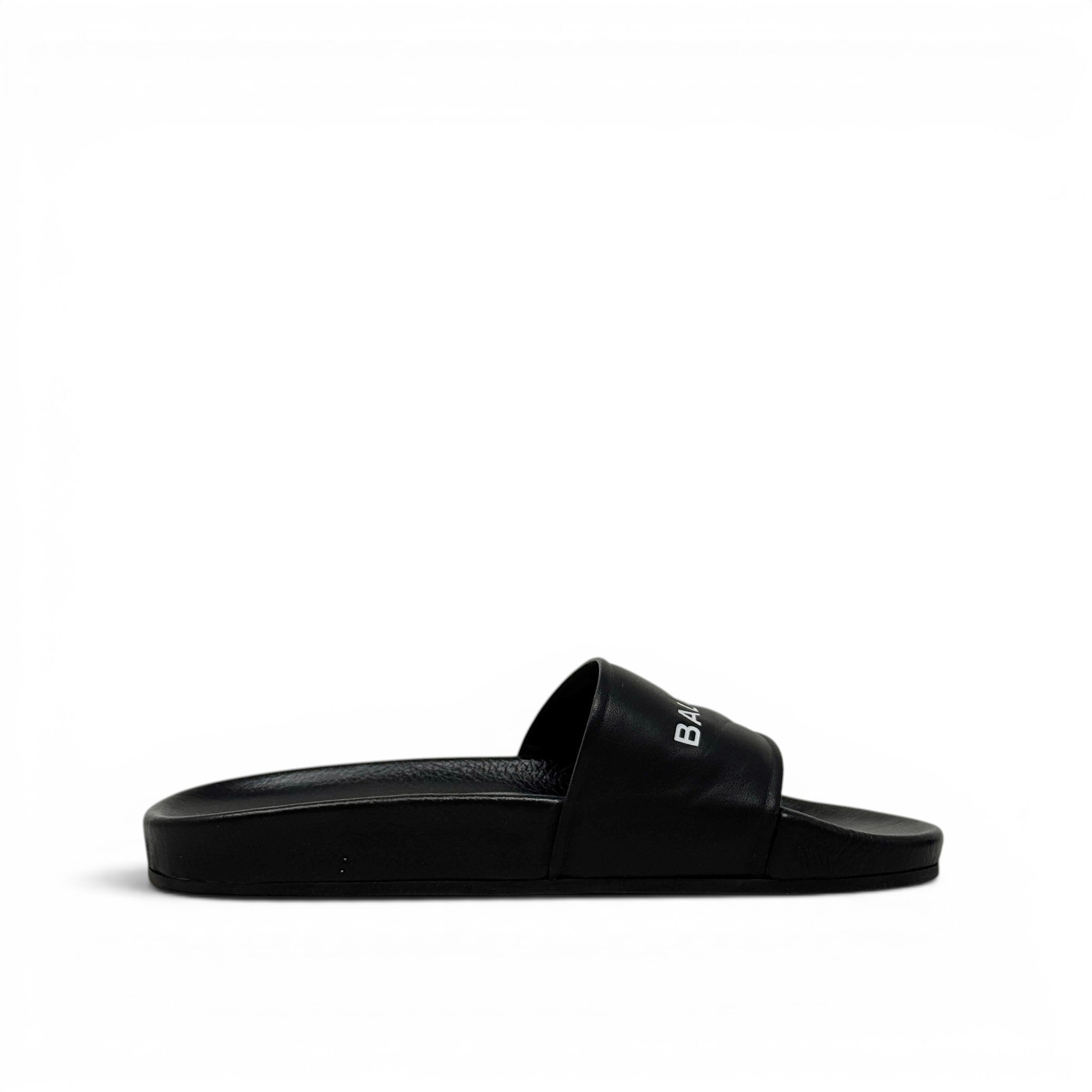 Balenciaga Black Logo Slides