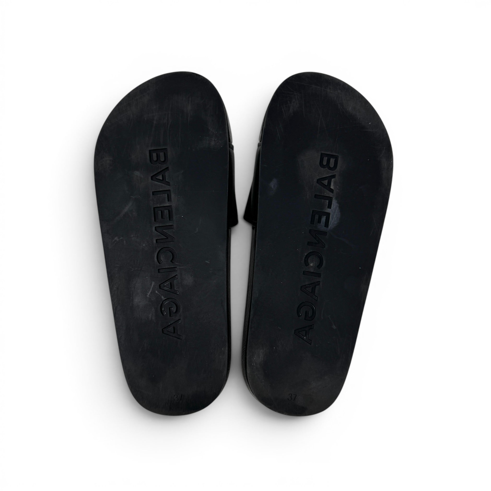 Balenciaga Black Logo Slides