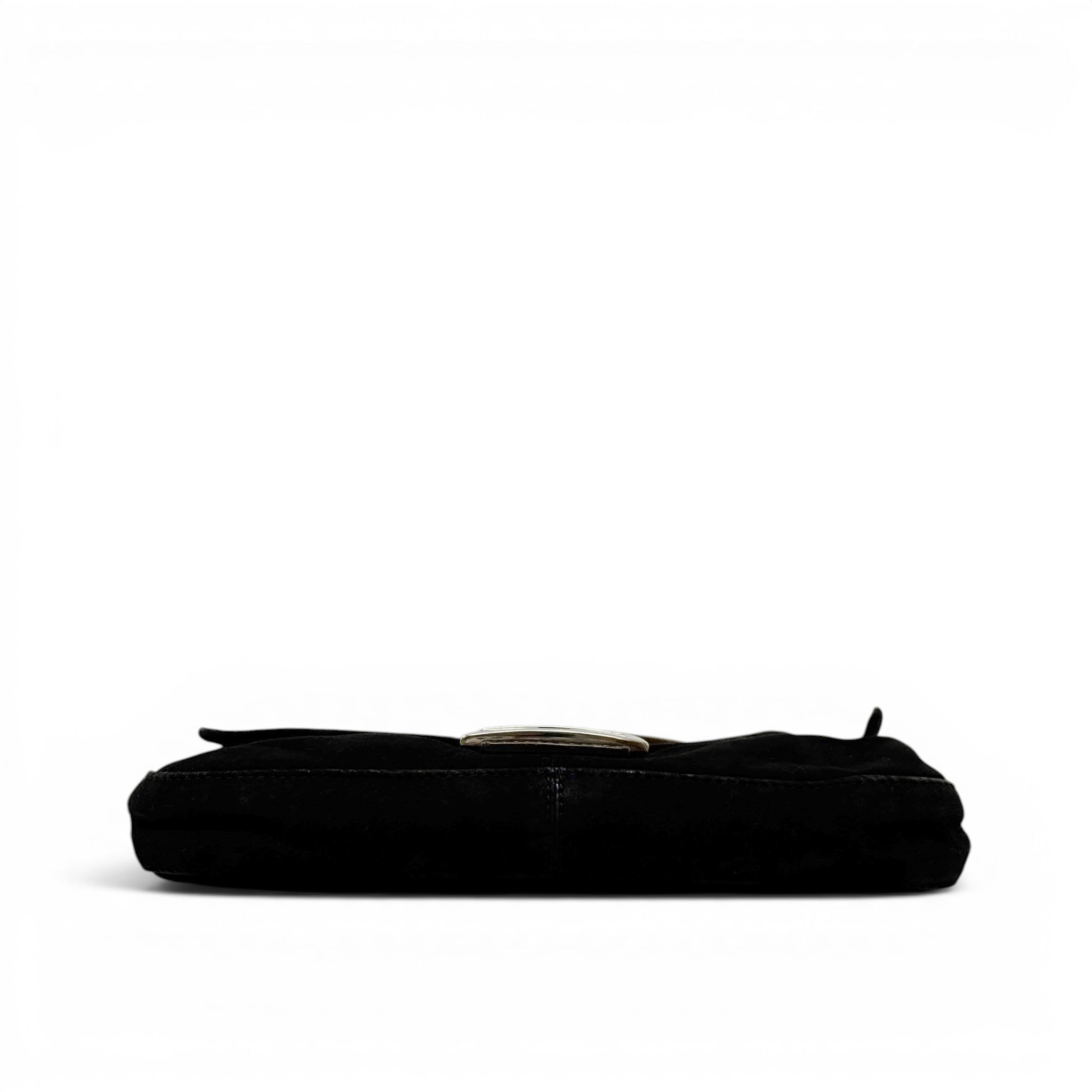 Fendi Black Suede Baguette Bag