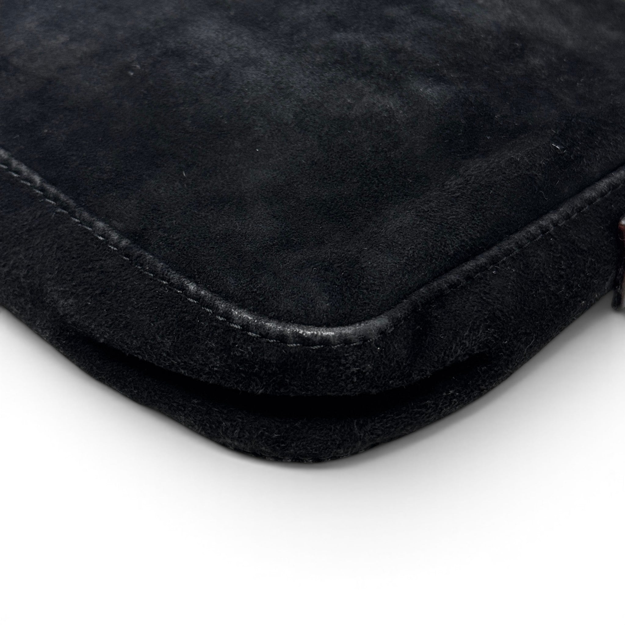 Fendi Black Suede Baguette Bag