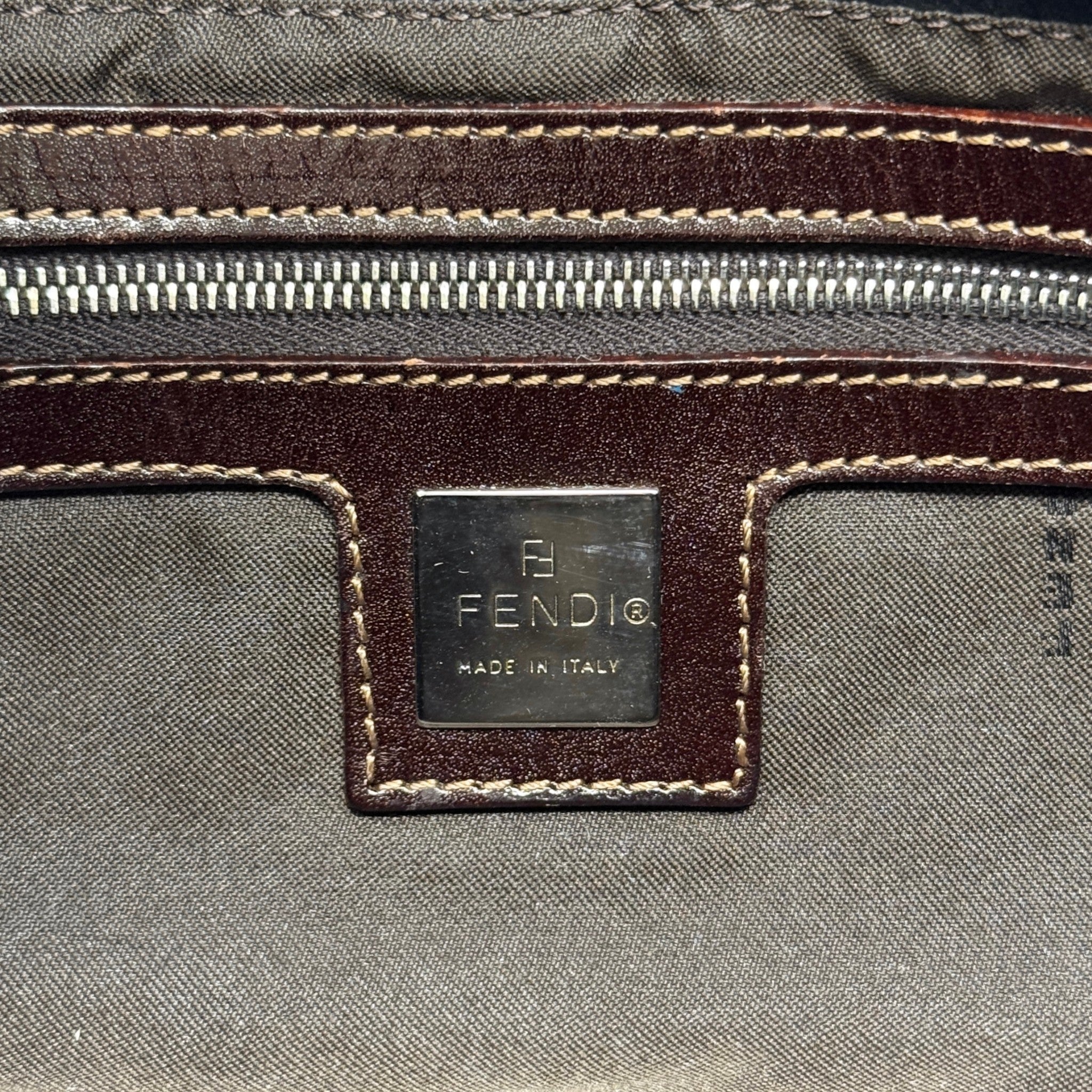 Fendi Black Suede Baguette Bag