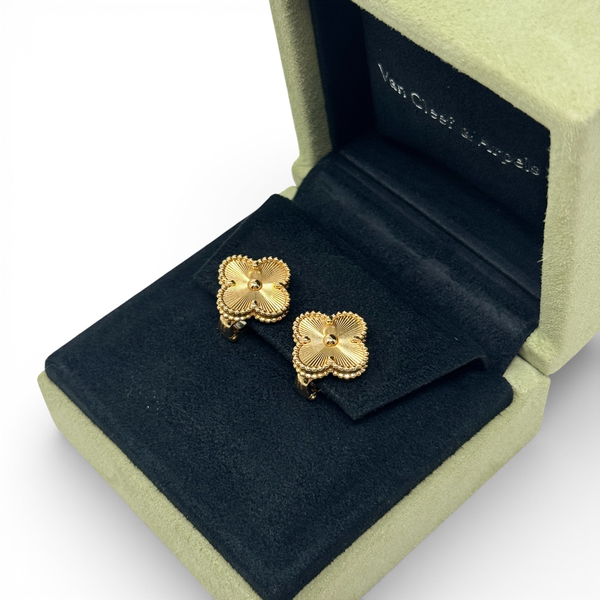 Van Cleef & Arpels Vintage Alhambra Guilloché Earrings