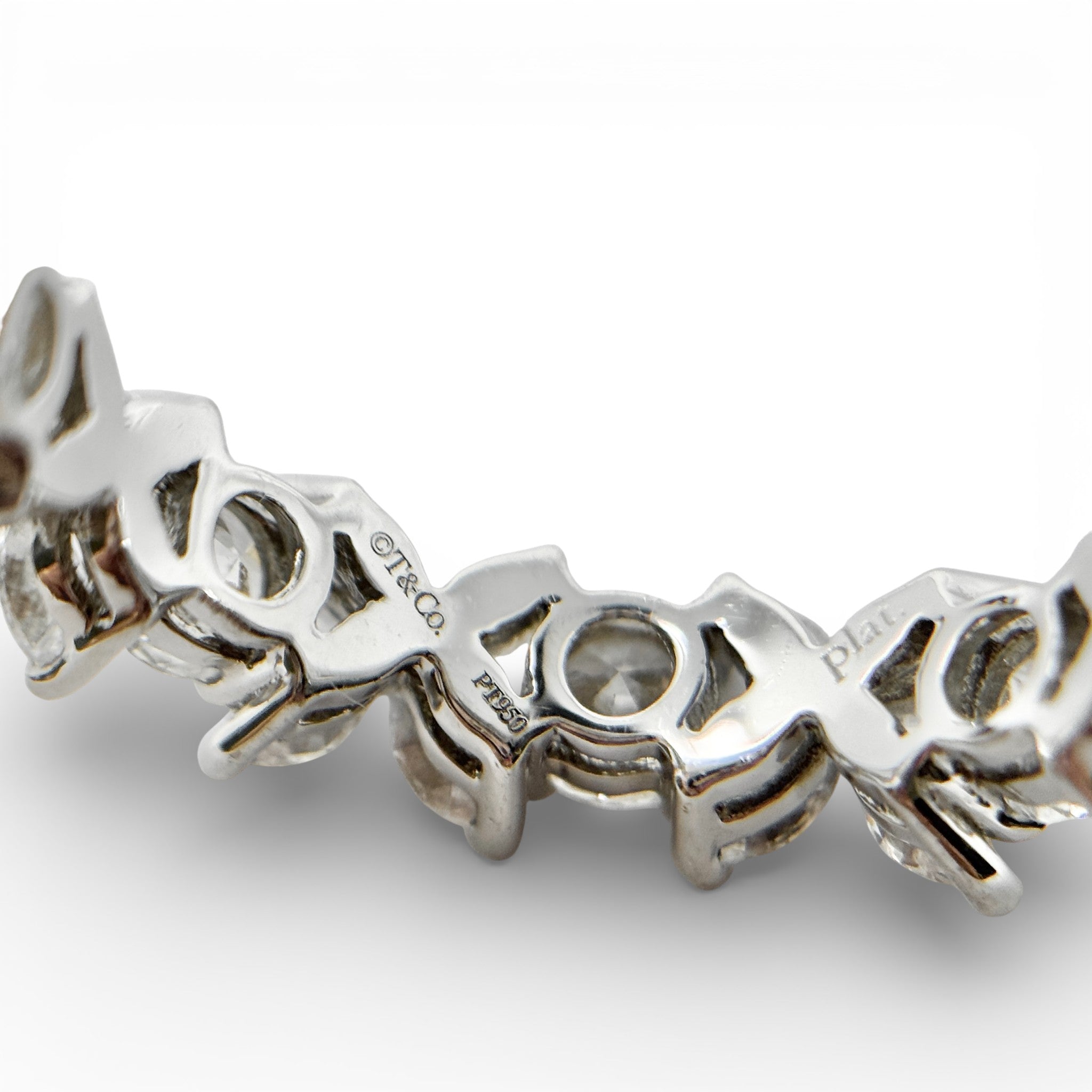 Tiffany & Co. Platinum Victoria Alternating Diamond Ring