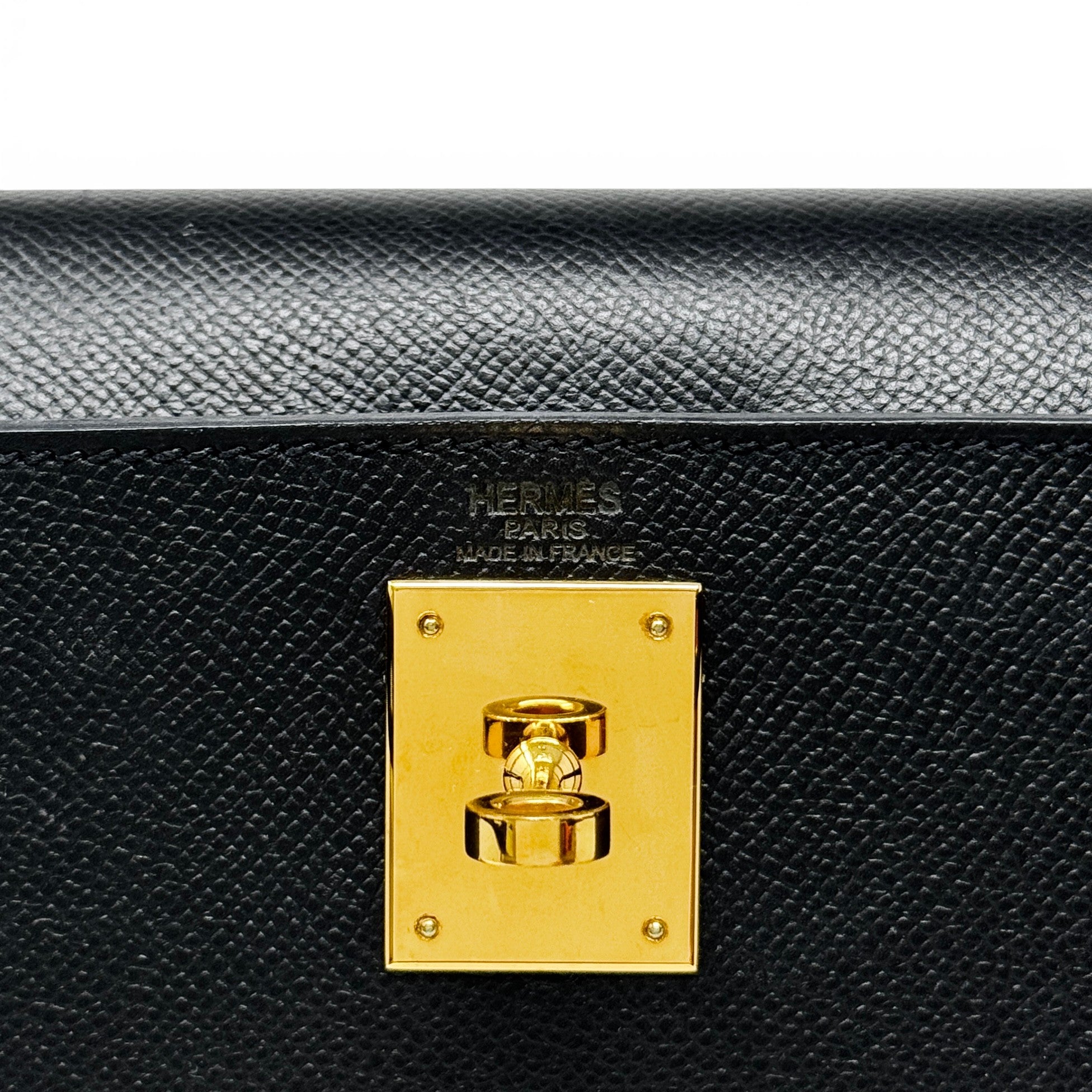 Hermes Noir Epsom Kelly 28