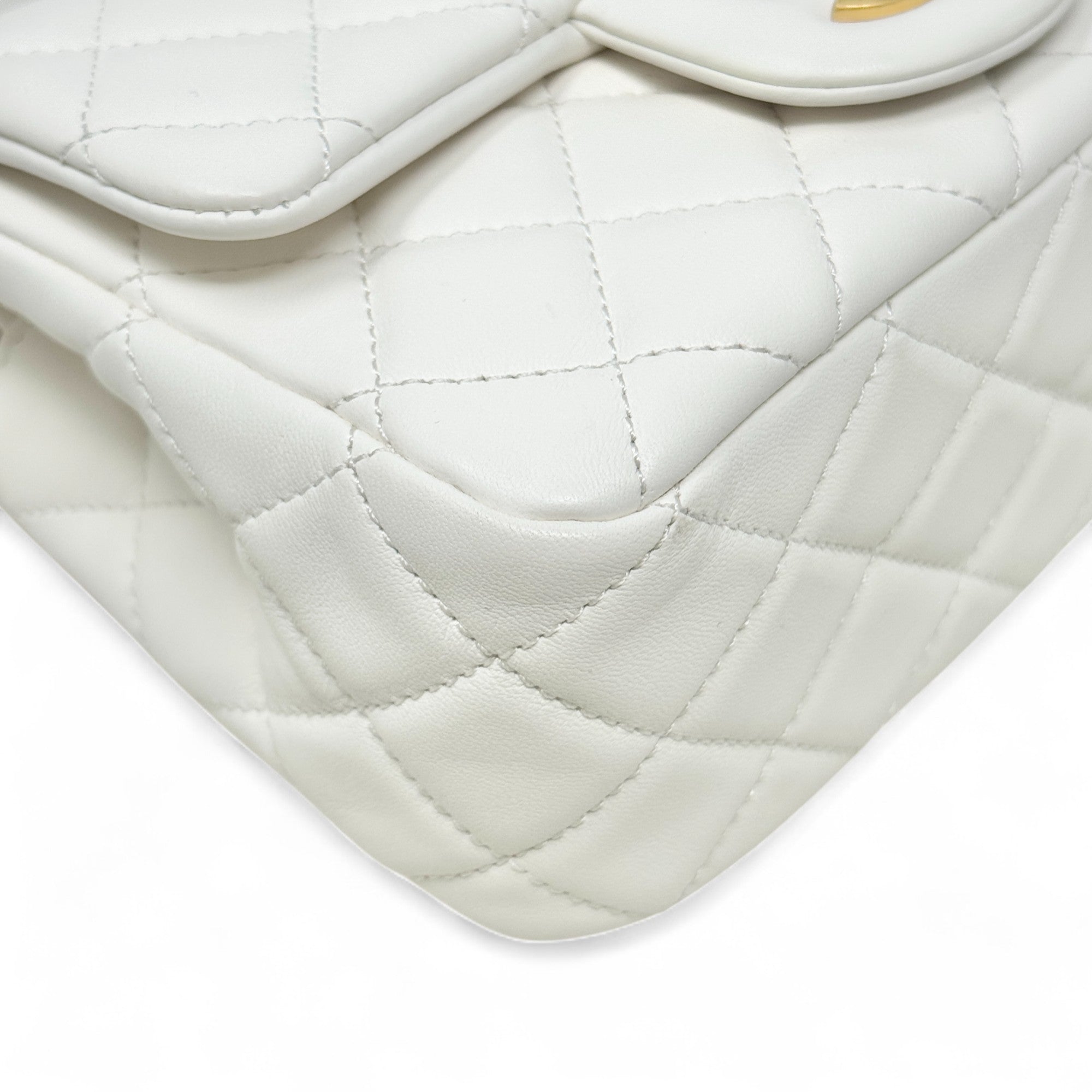 Chanel White Pearl Crush Mini Square Flap