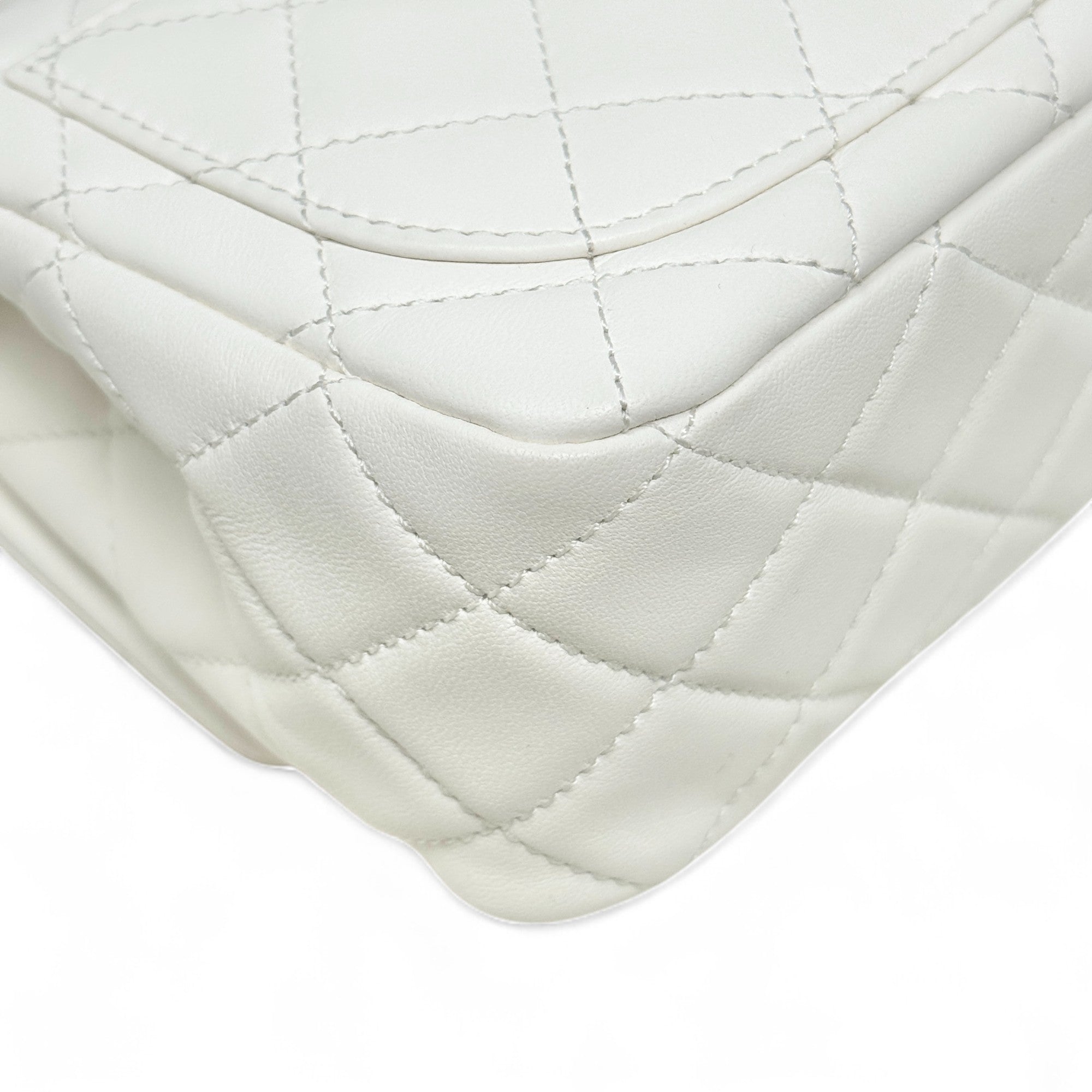 Chanel White Pearl Crush Mini Square Flap