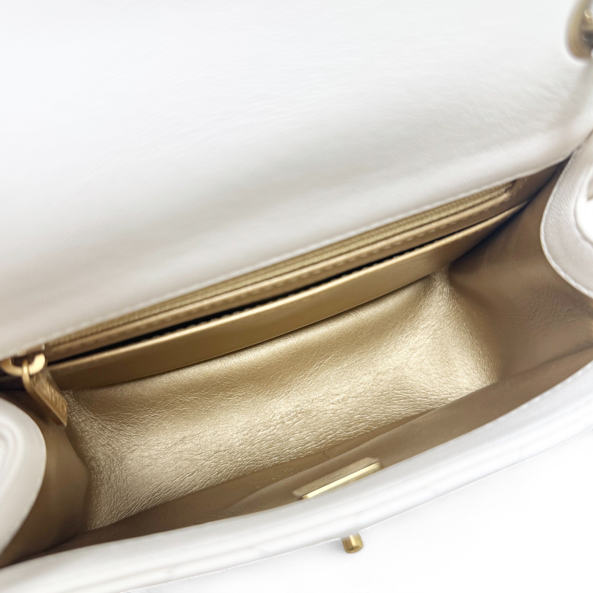 Chanel White Pearl Crush Mini Square Flap
