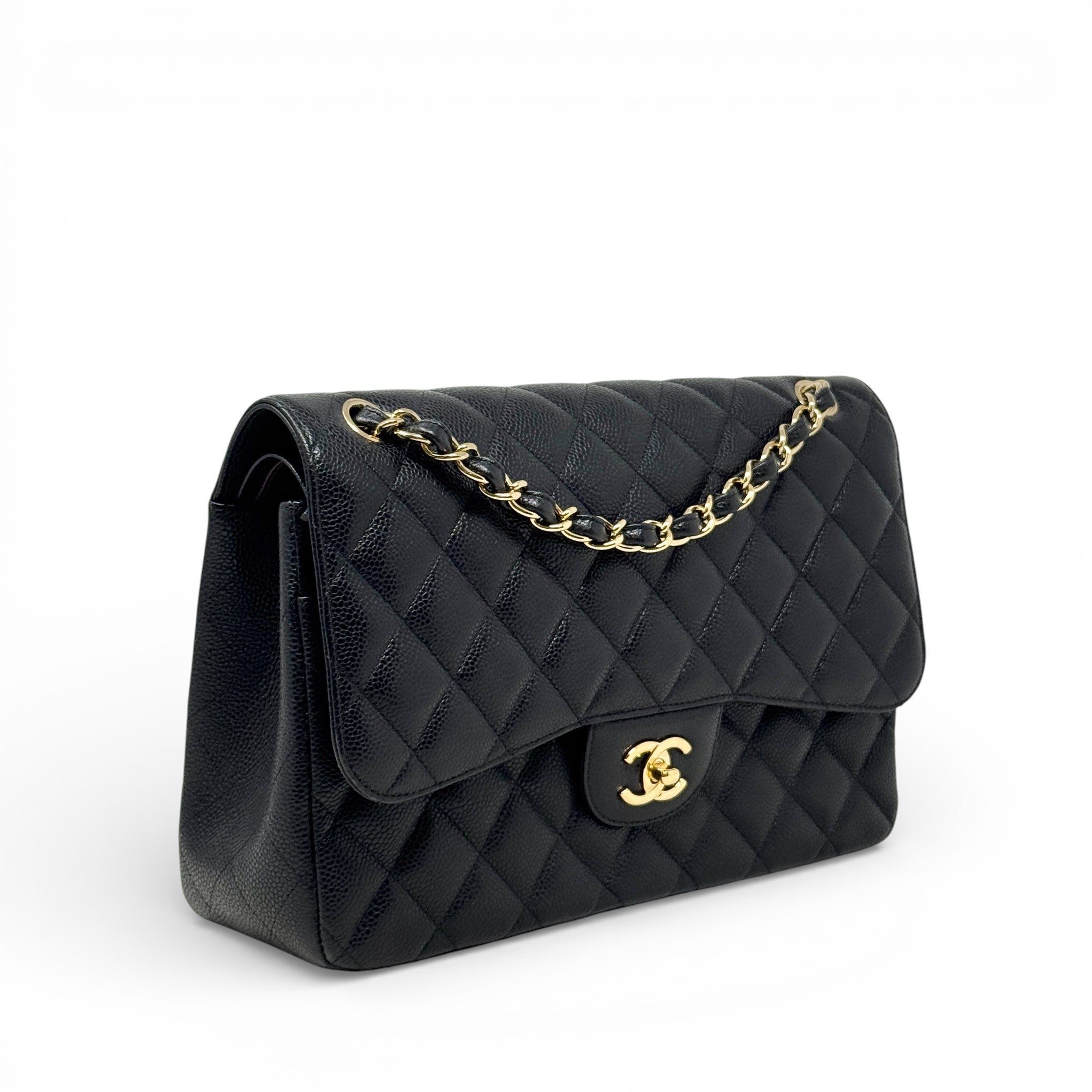 Chanel Black Caviar Jumbo Classic Flap