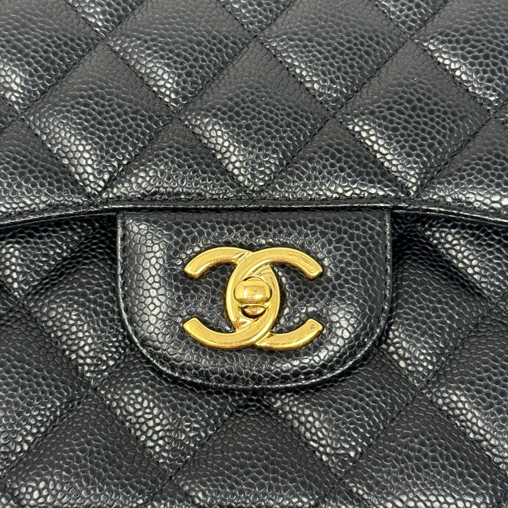 Chanel Black Caviar Jumbo Classic Flap