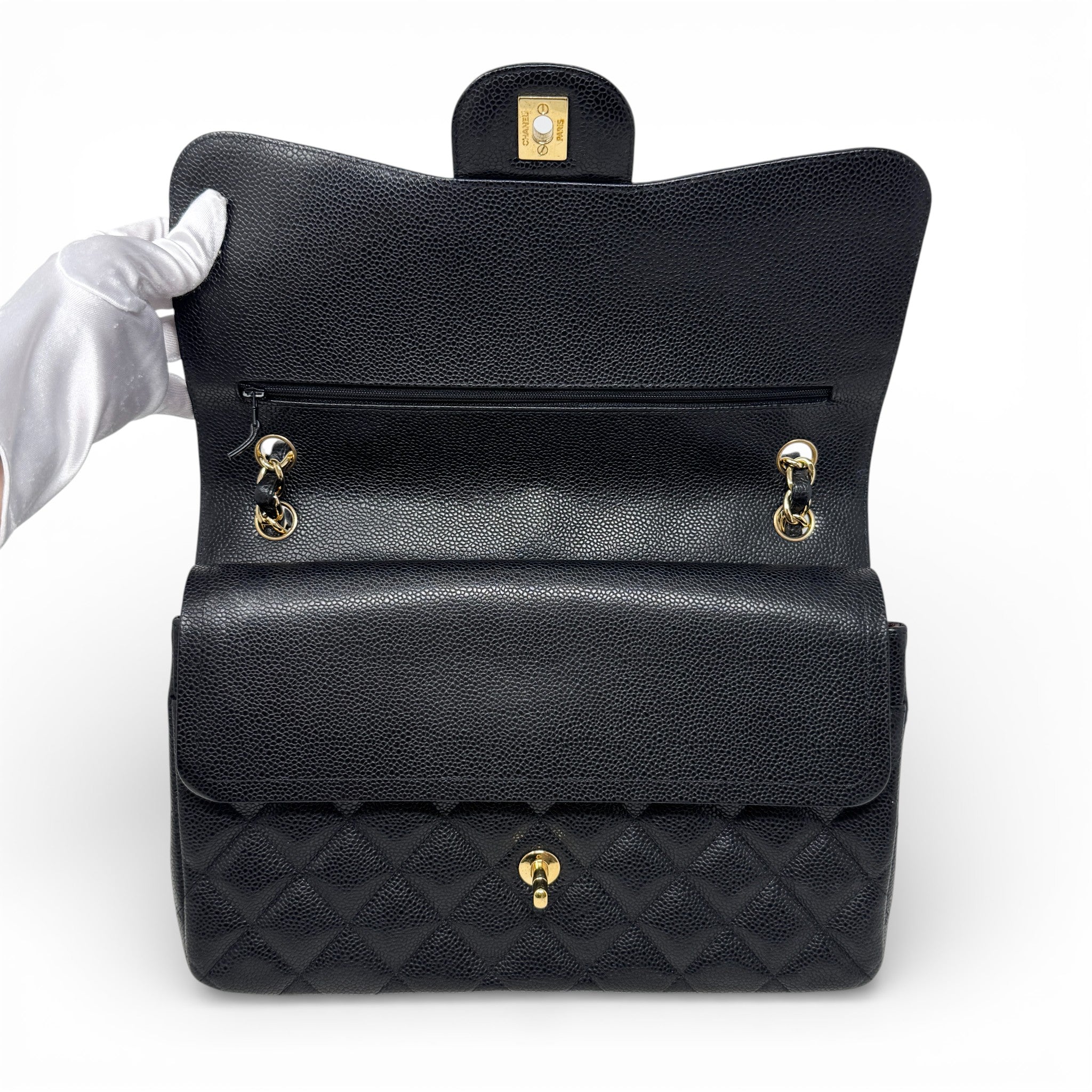Chanel Black Caviar Jumbo Classic Flap