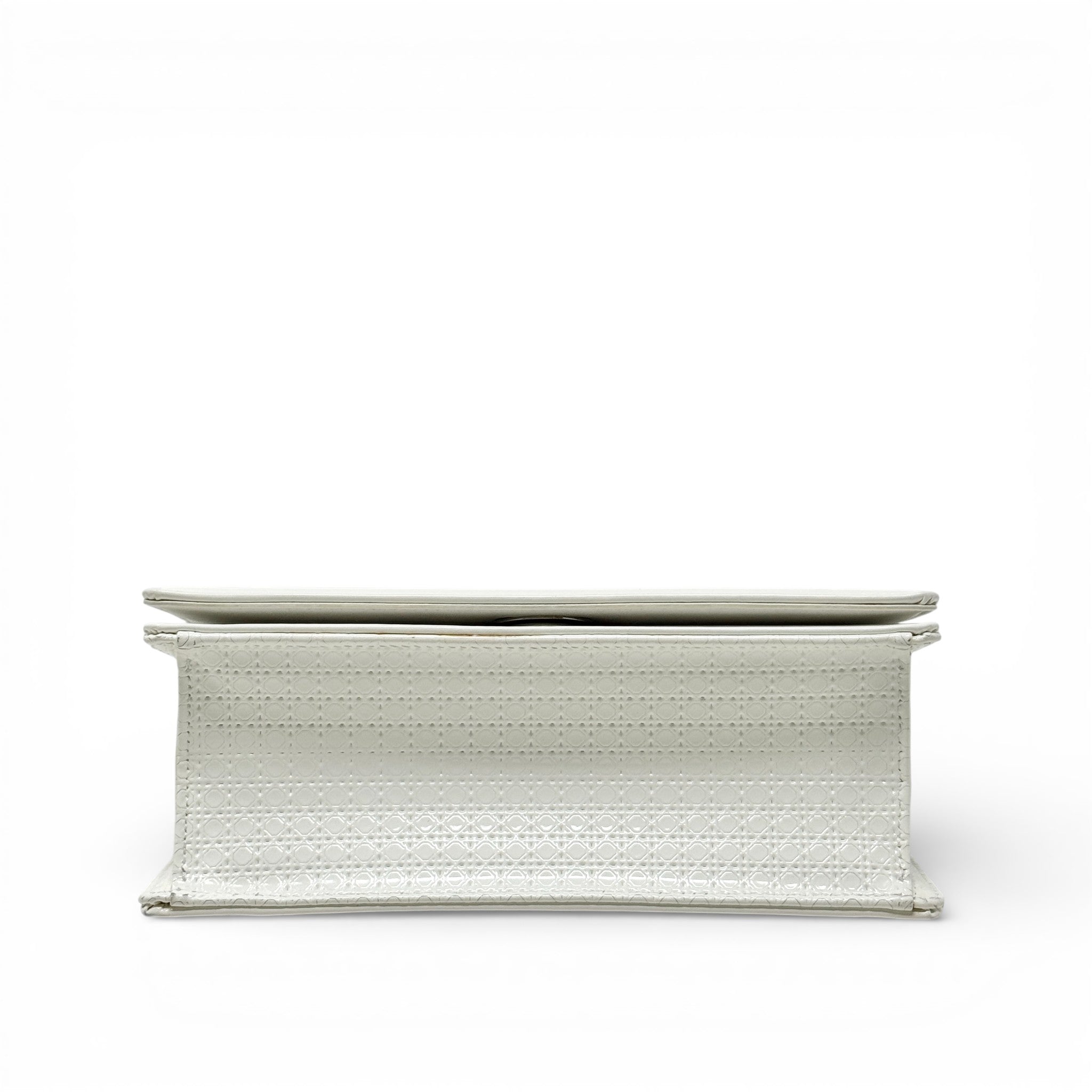 Dior White Small Micro-cannage Diorama Flap