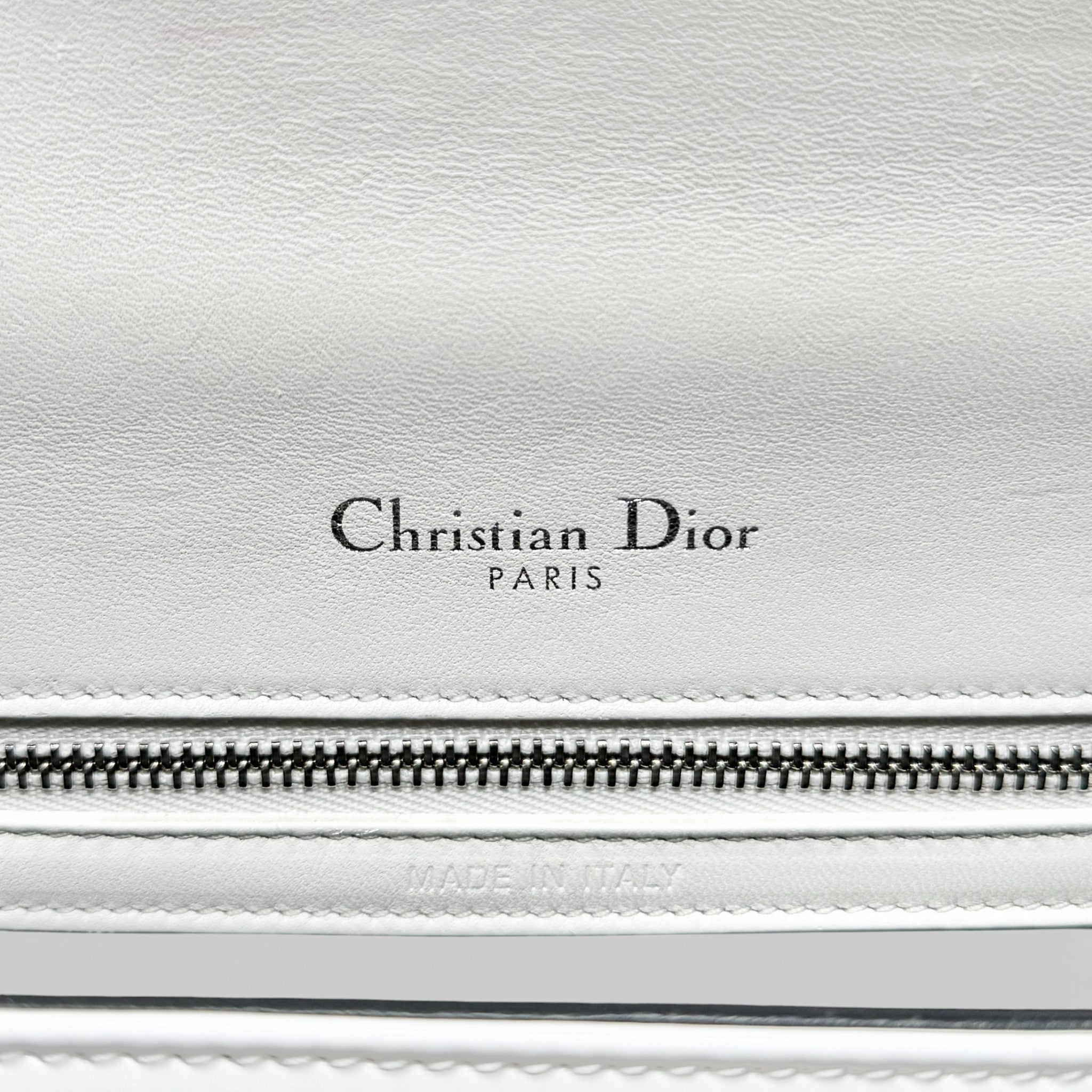 Dior White Small Micro-cannage Diorama Flap