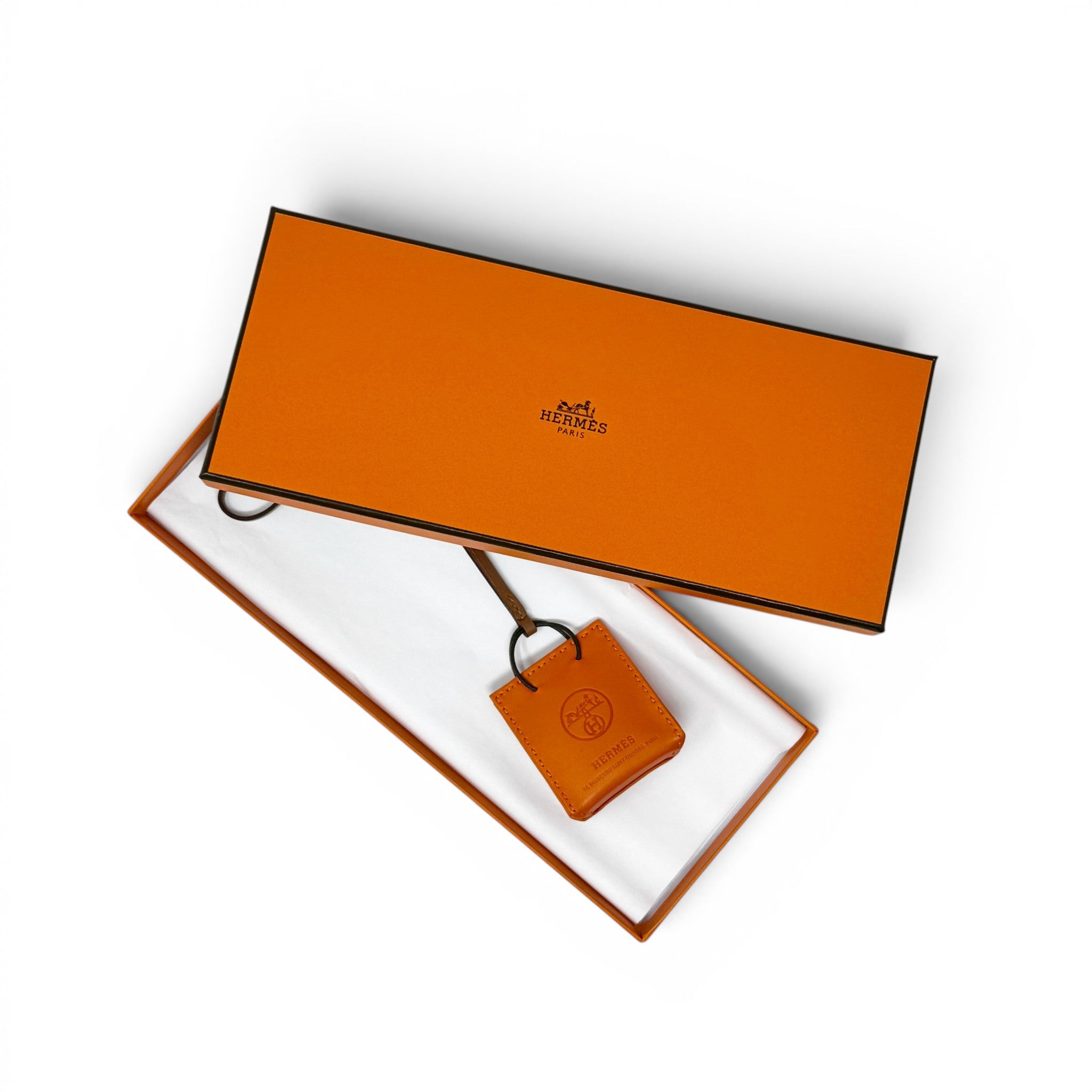 Hermes Orange Shopping Bag Charm