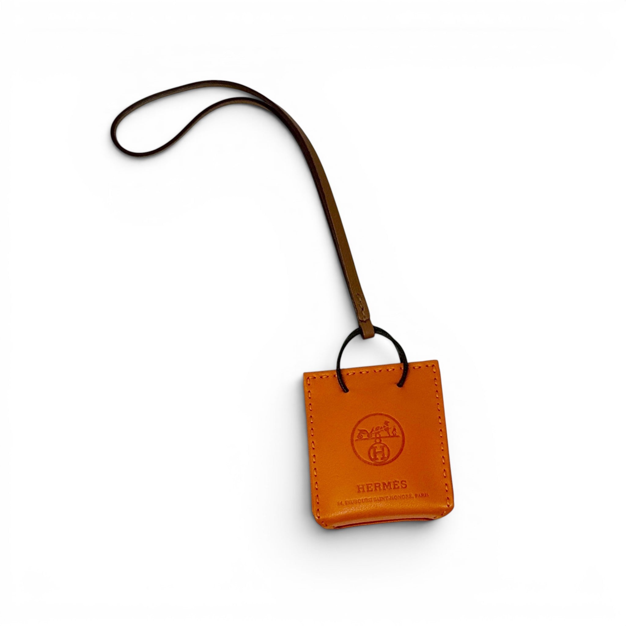 Hermes Orange Shopping Bag Charm