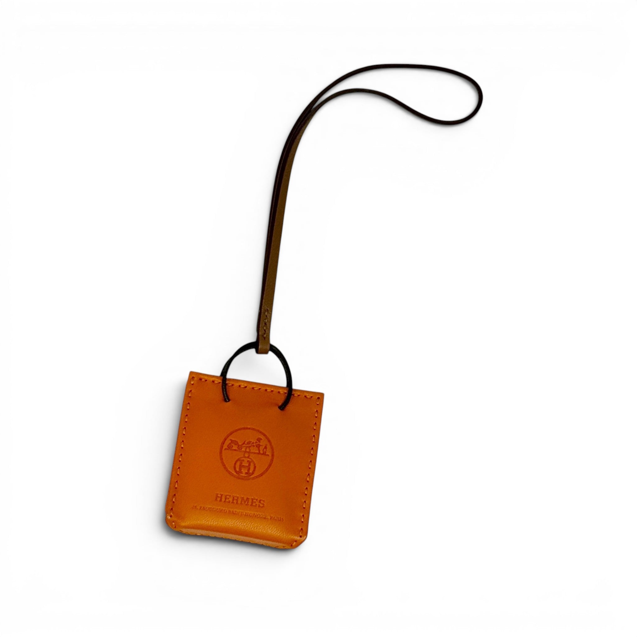 Hermes Orange Shopping Bag Charm