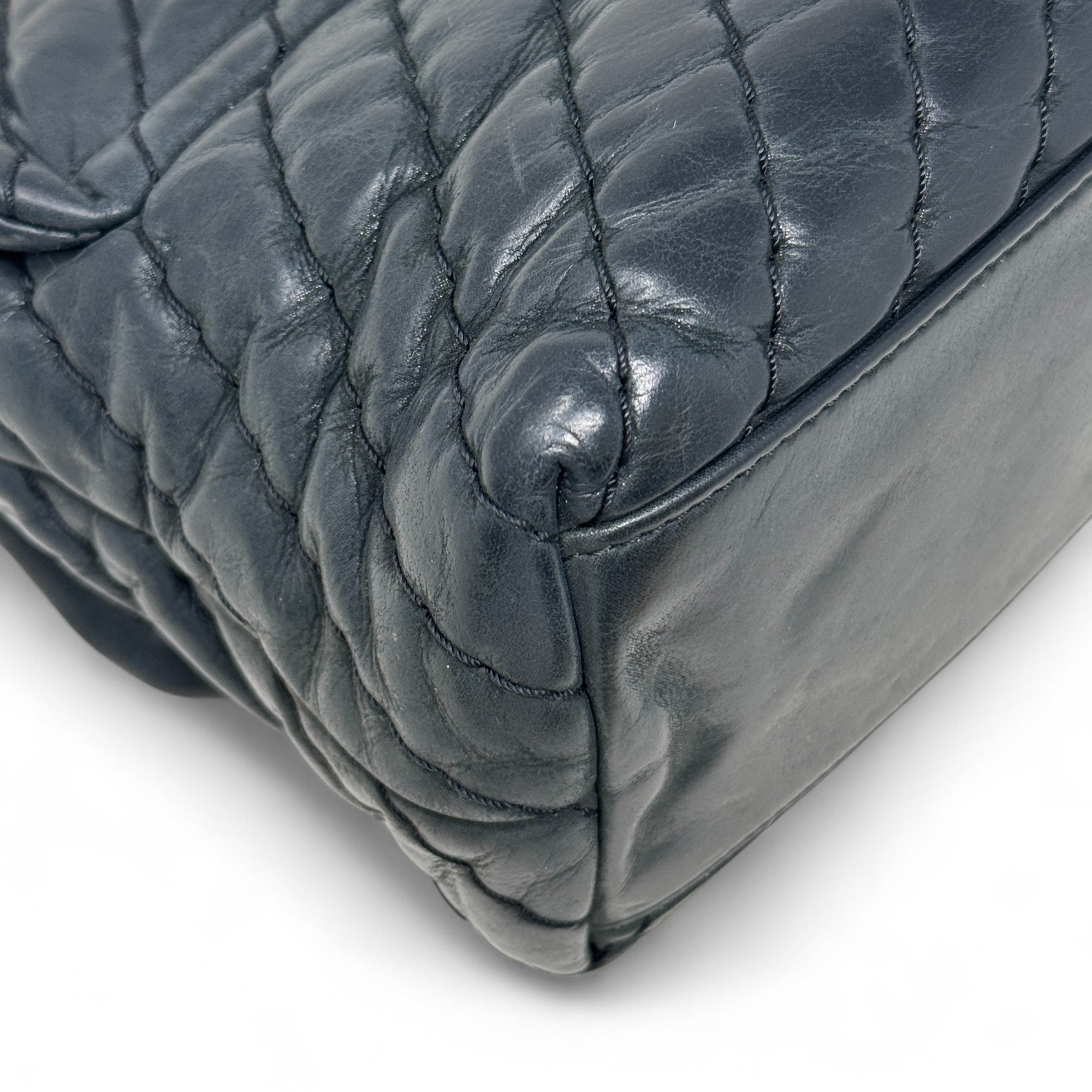 Chanel Black Chevron Large Surpique Flap