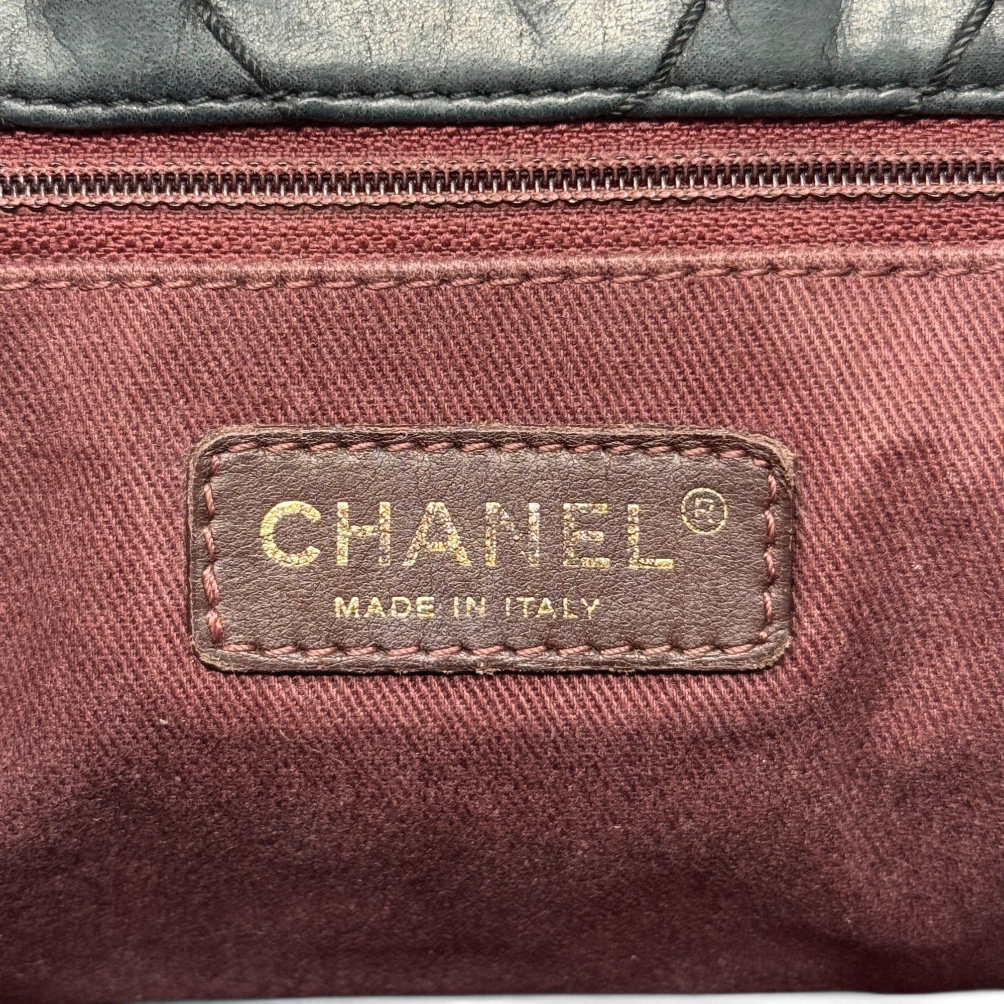 Chanel Black Chevron Large Surpique Flap