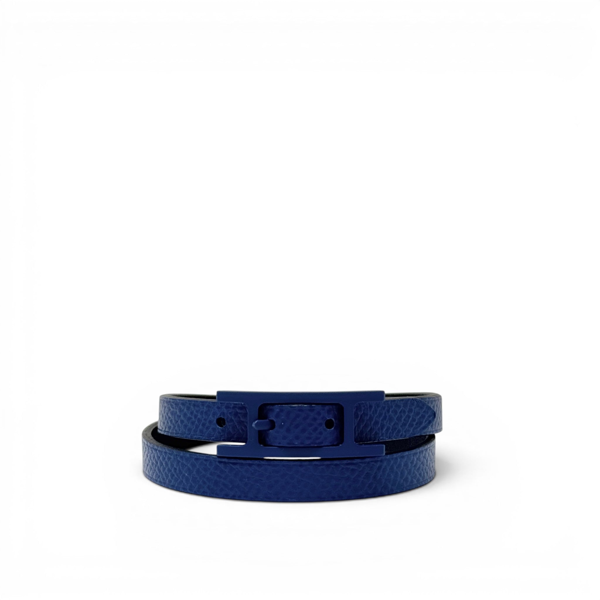 Hermes Blue France Behapi Double Tour Bracelet