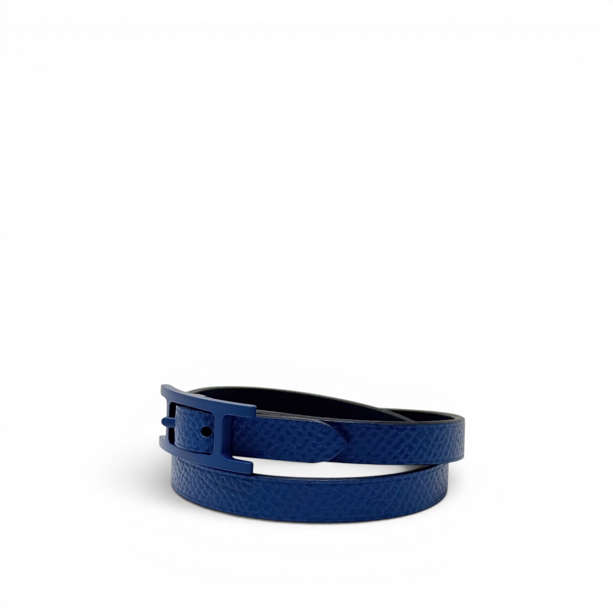 Hermes Blue France Behapi Double Tour Bracelet