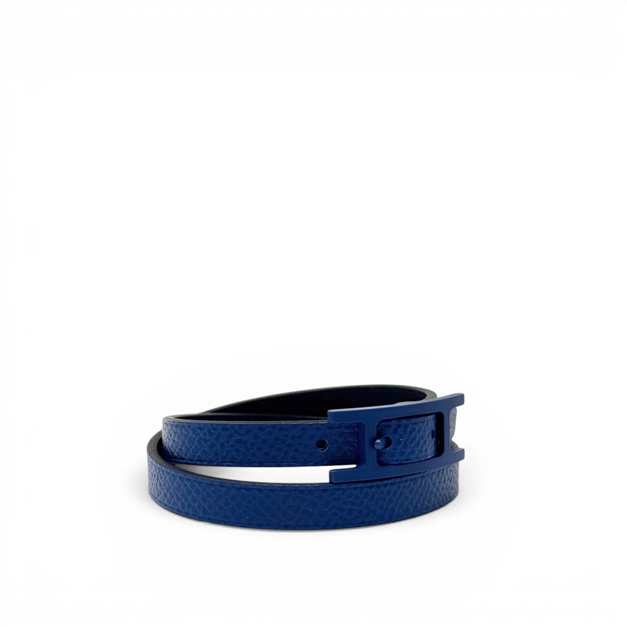 Hermes Blue France Behapi Double Tour Bracelet