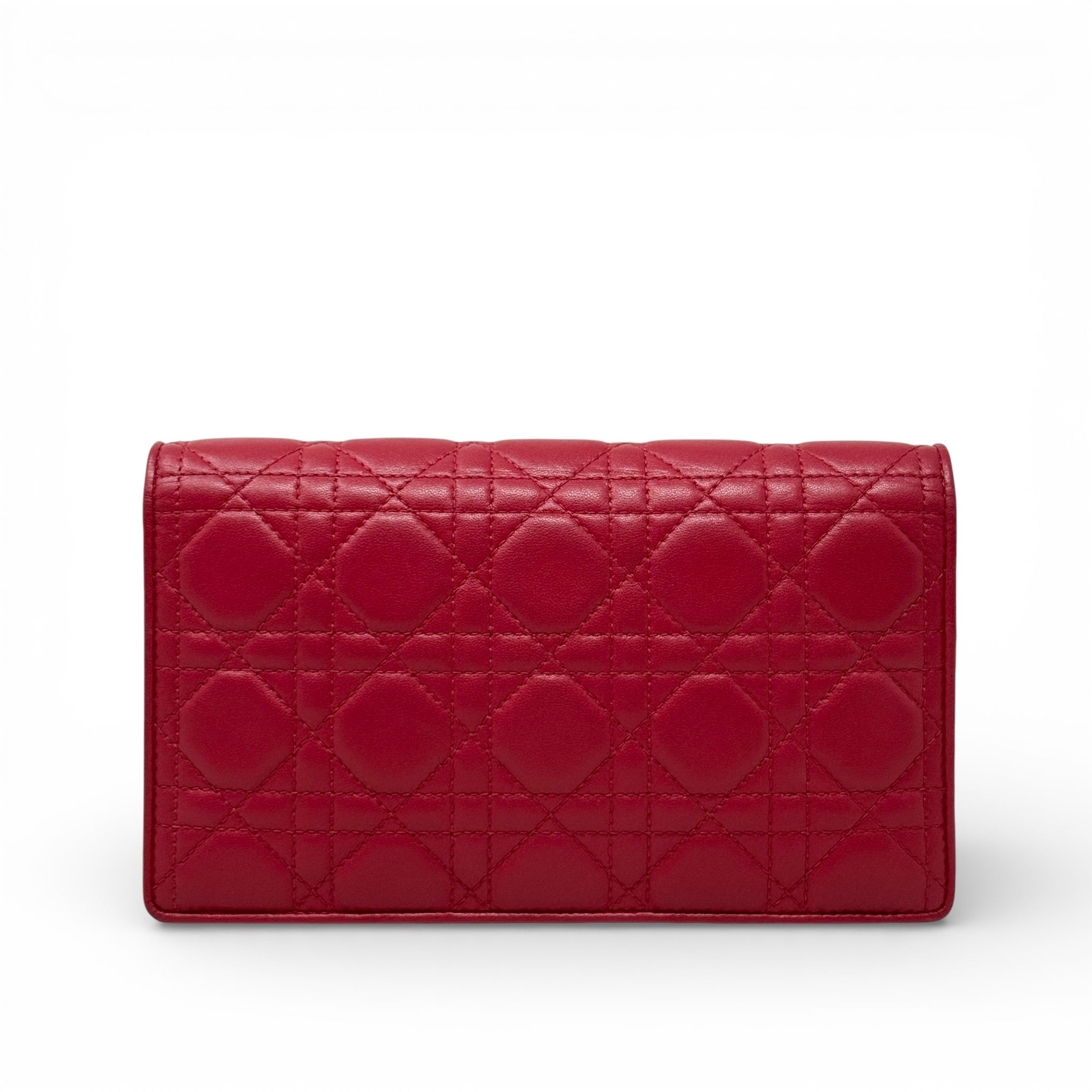 Dior Red Lady Dior Pouch with Chain