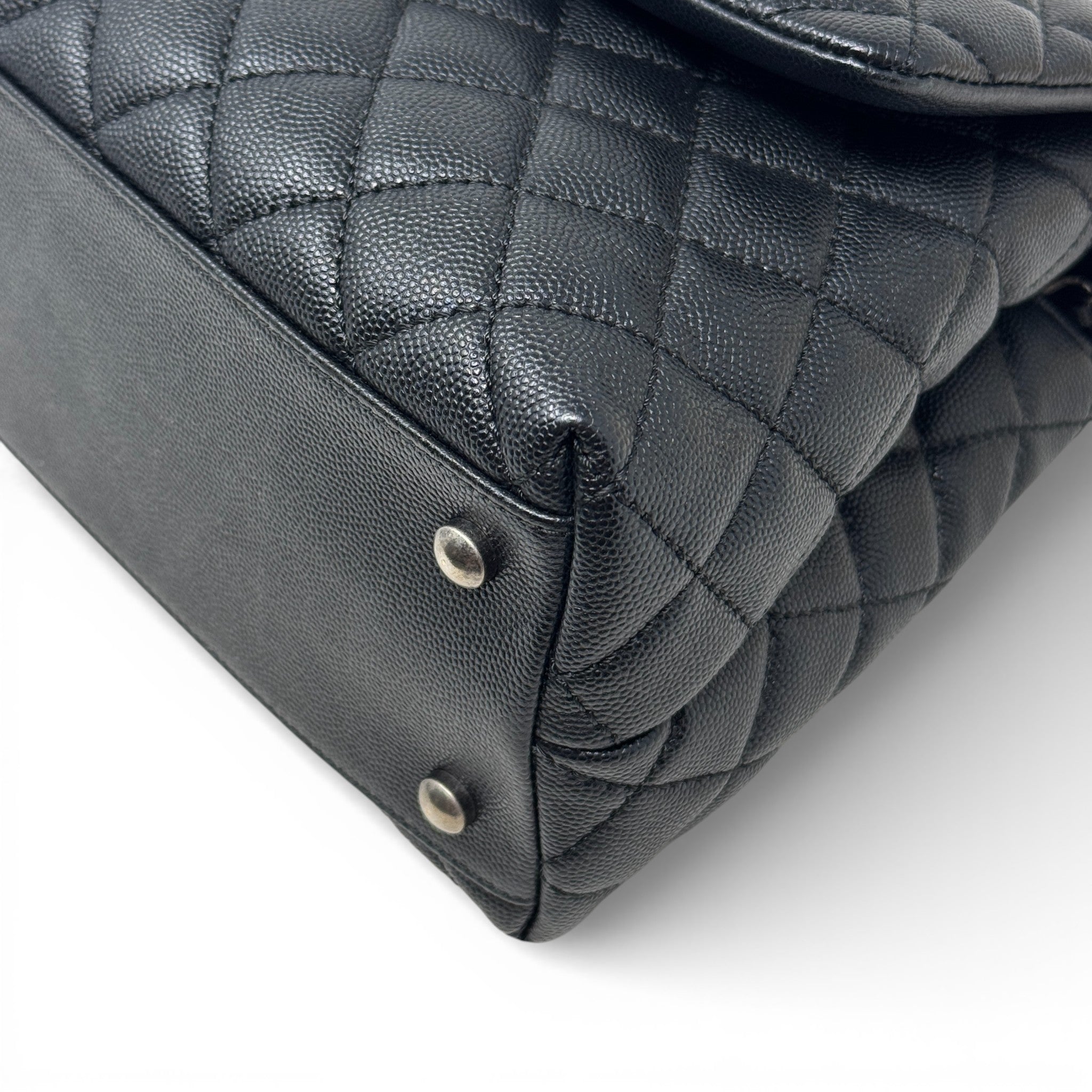 Chanel Black Medium Coco Lizard Handle