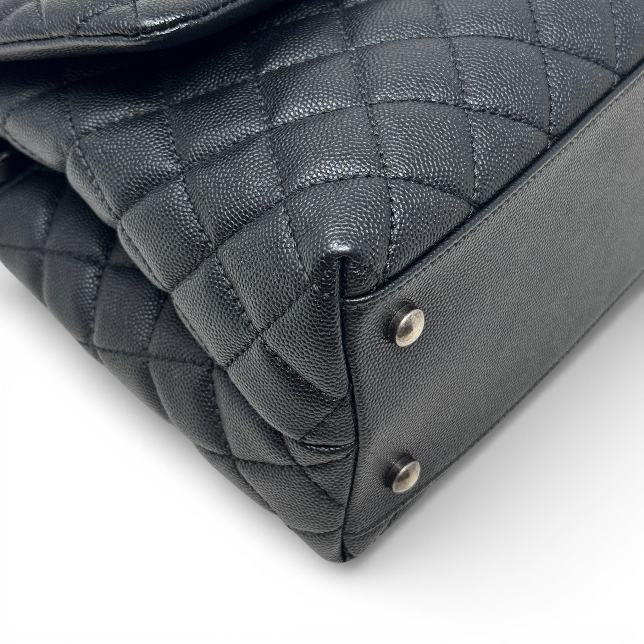 Chanel Black Medium Coco Lizard Handle