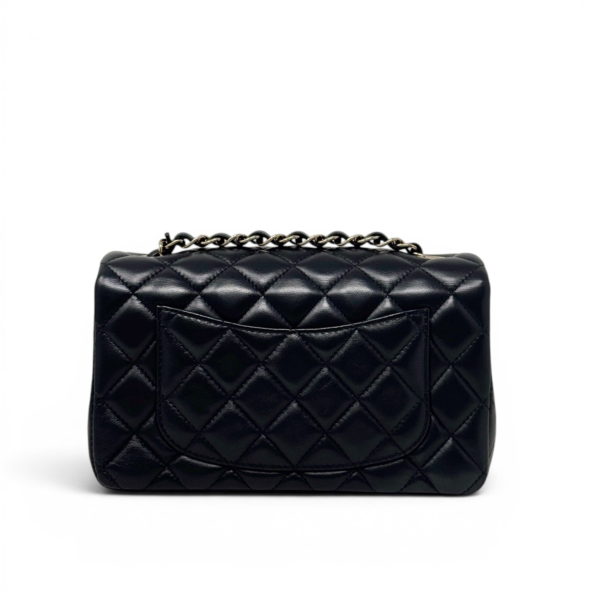 Chanel Black Lambskin Mini Classic Handbag