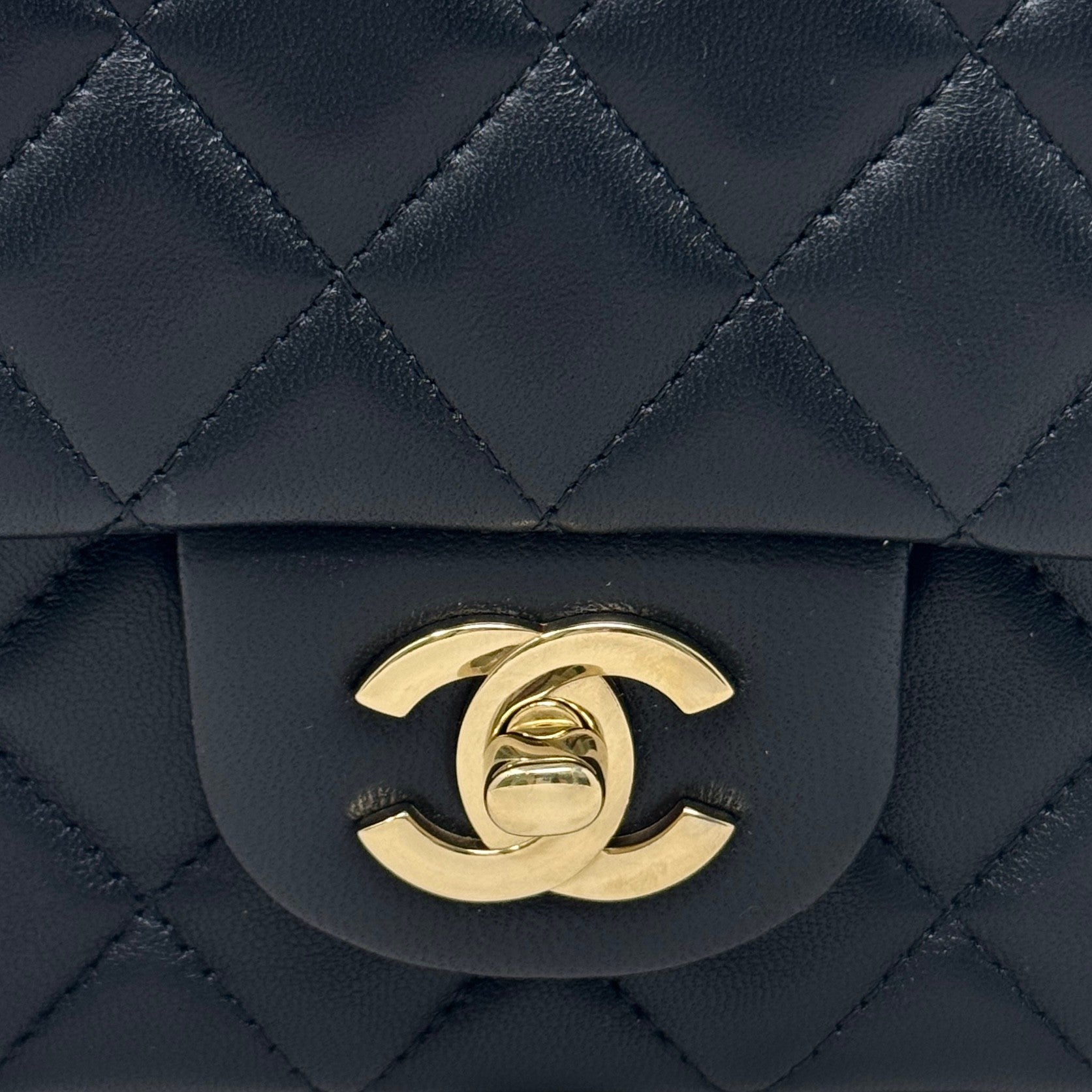 Chanel Black Lambskin Mini Classic Handbag