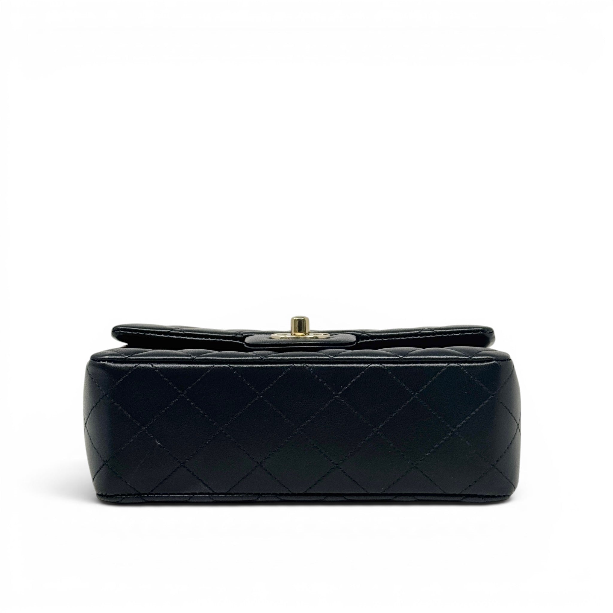 Chanel Black Lambskin Mini Classic Handbag