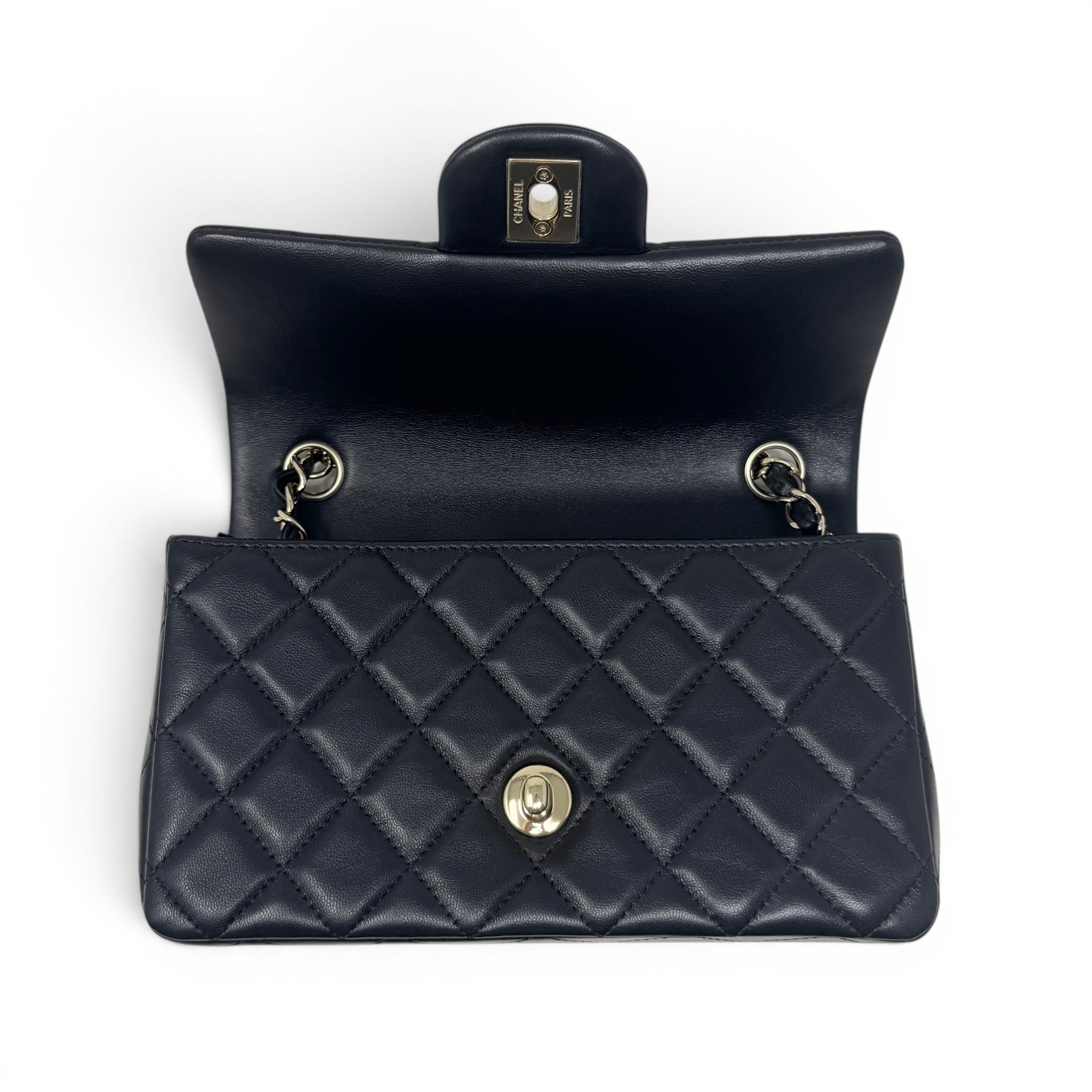Chanel Black Lambskin Mini Classic Handbag