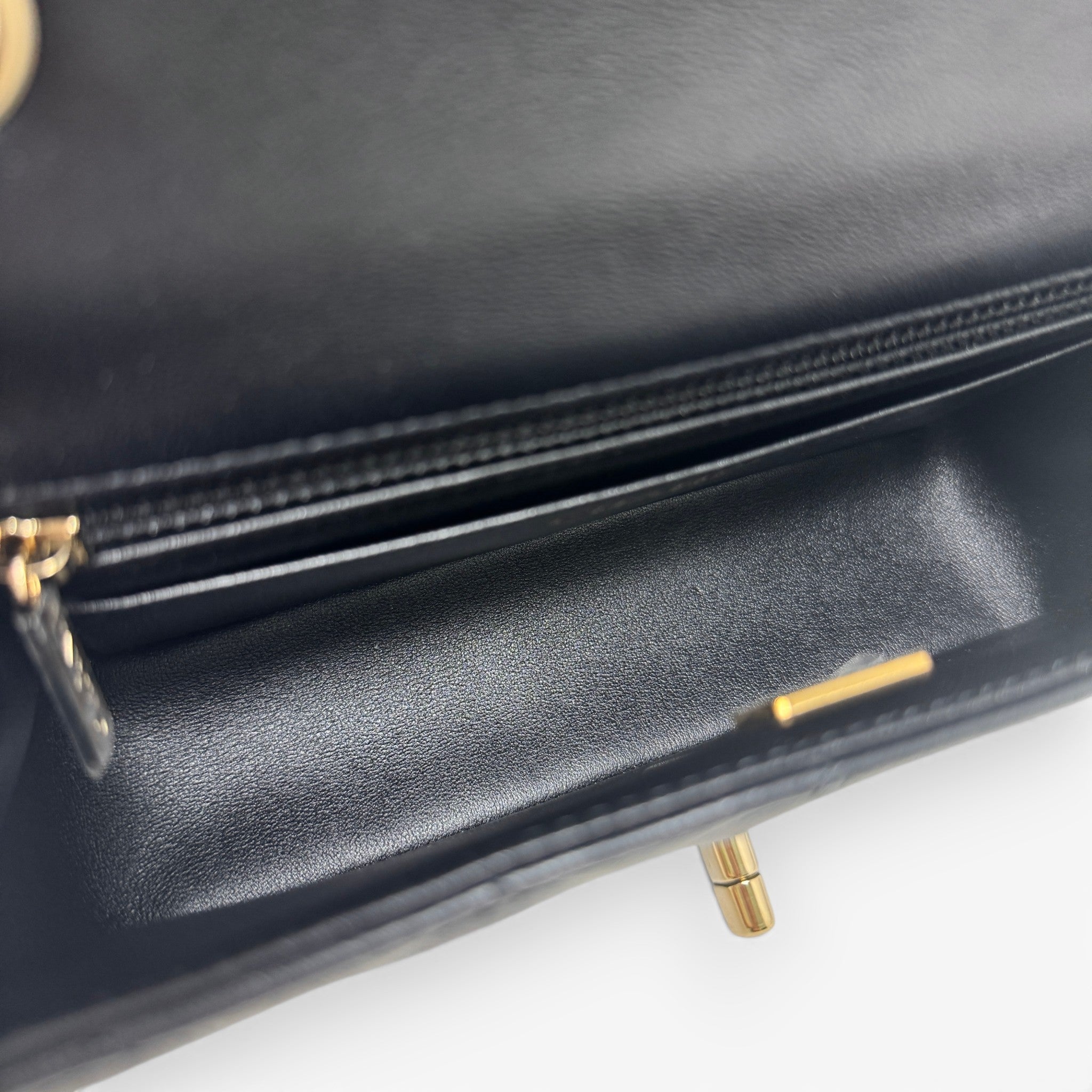 Chanel Black Lambskin Mini Classic Handbag
