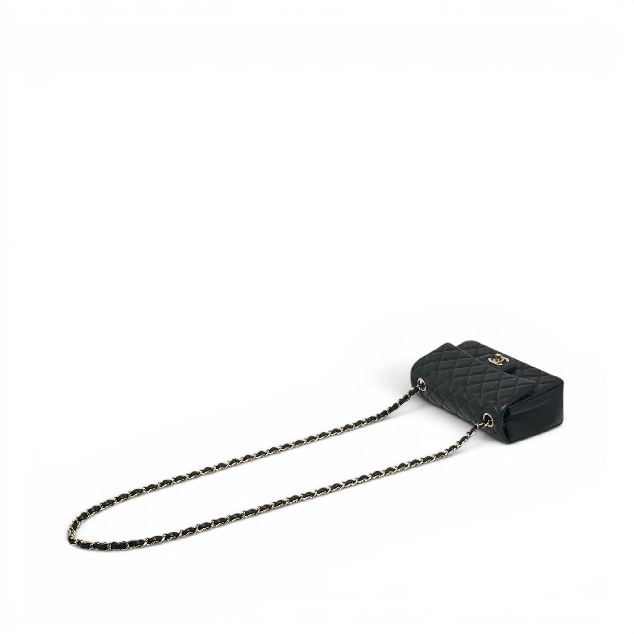 Chanel Black Lambskin Mini Classic Handbag